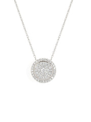 1/3ct TDW Diamond Cluster Halo Pendant Necklace in 14k Gold