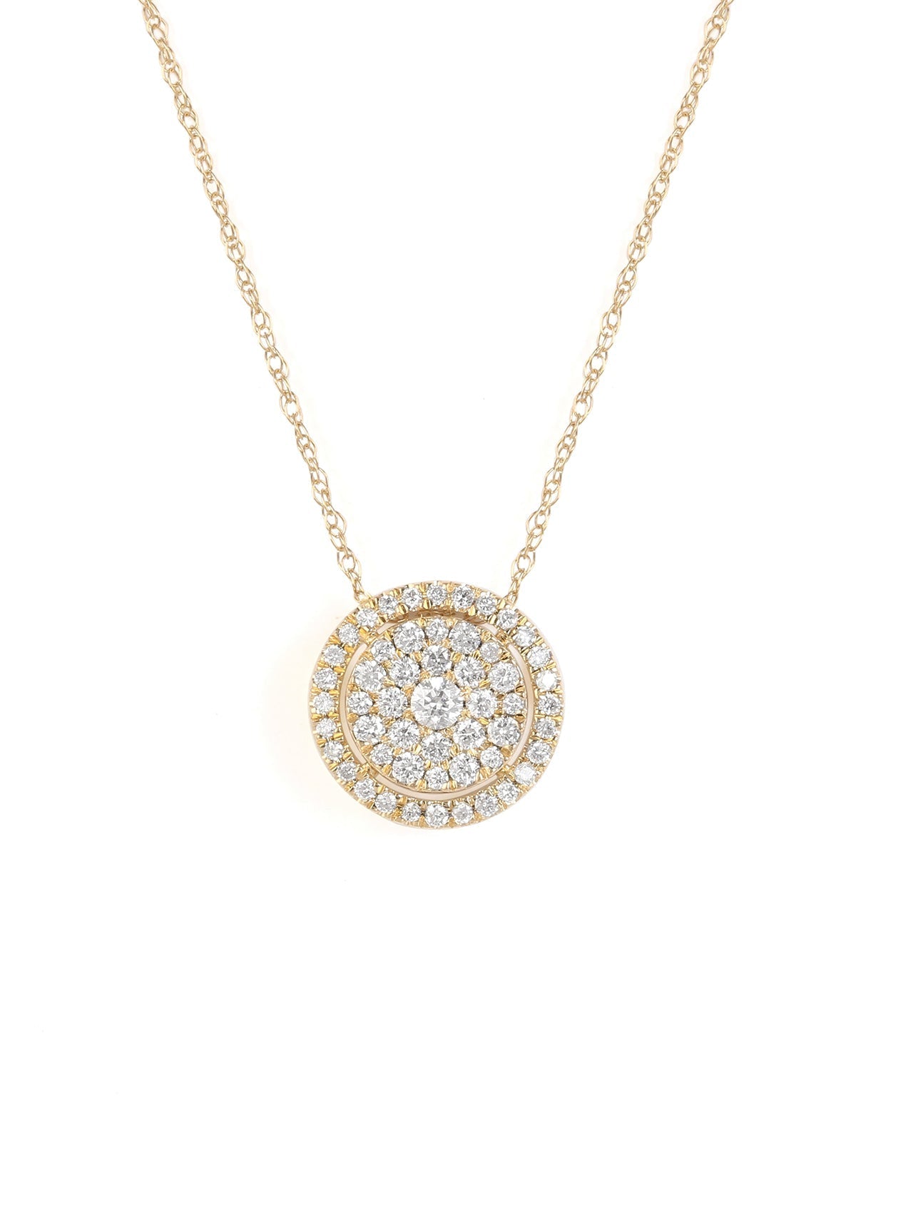  May & June 1/3ct TDW Diamond Cluster Halo Pendant Necklace in 14k Gold - Rose - Bonton