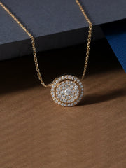 1/3ct TDW Diamond Cluster Halo Pendant Necklace in 14k Gold