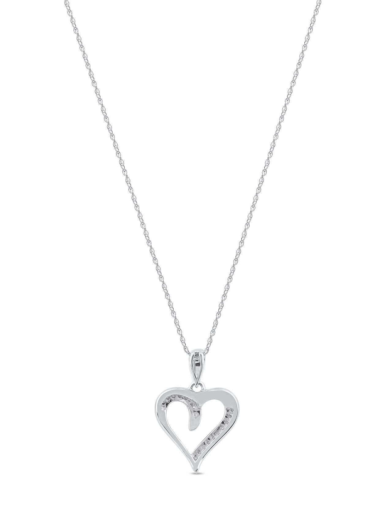  May & June 1/20ct TDW Diamond Heart Pendant Necklace - Pink - Bonton