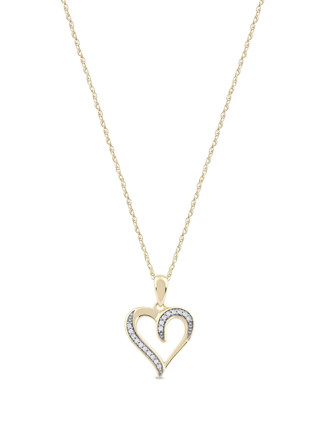  May & June 1/20ct TDW Diamond Heart Pendant Necklace - Pink - Bonton