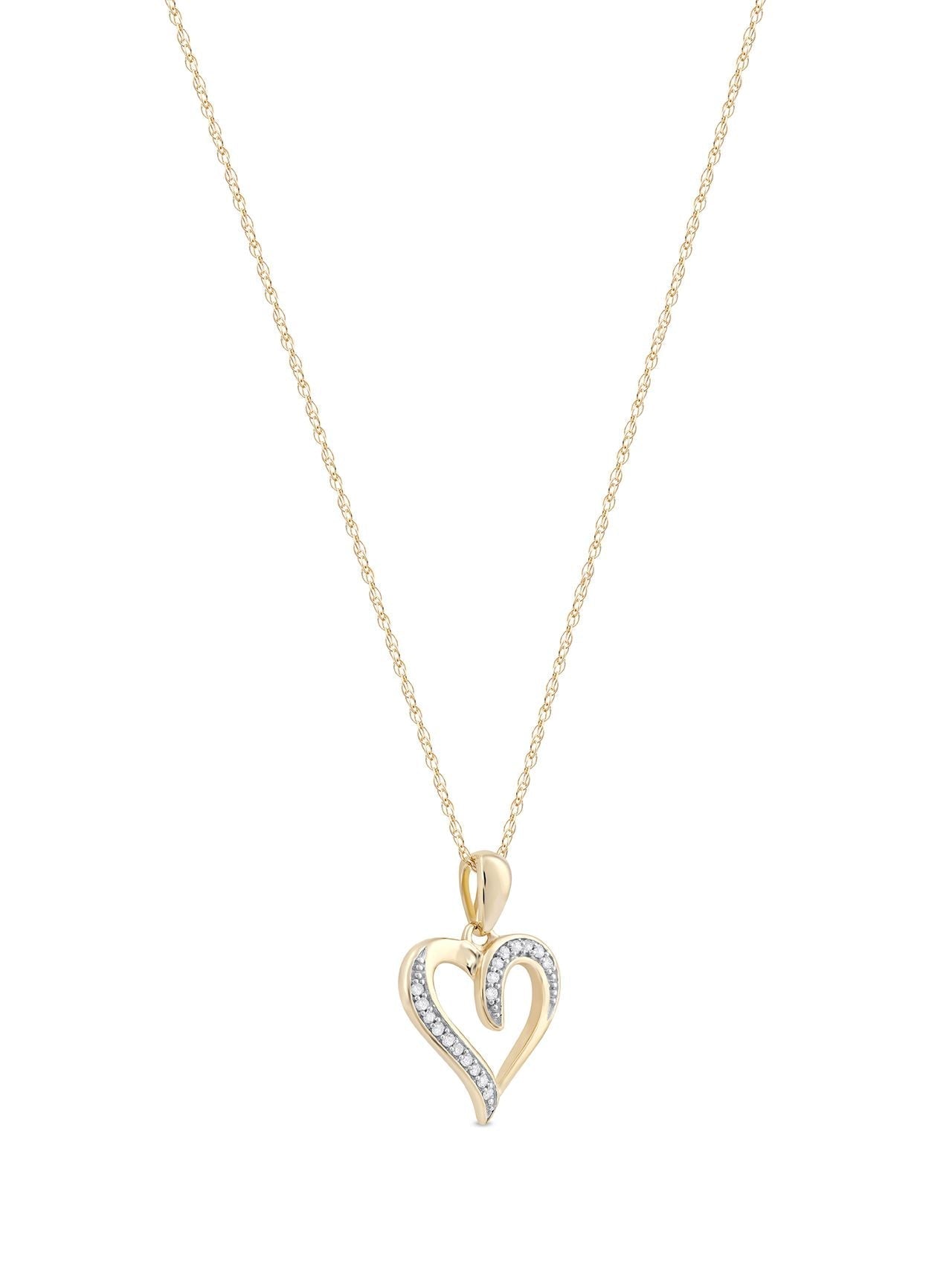  May & June 1/20ct TDW Diamond Heart Pendant Necklace - Pink - Bonton