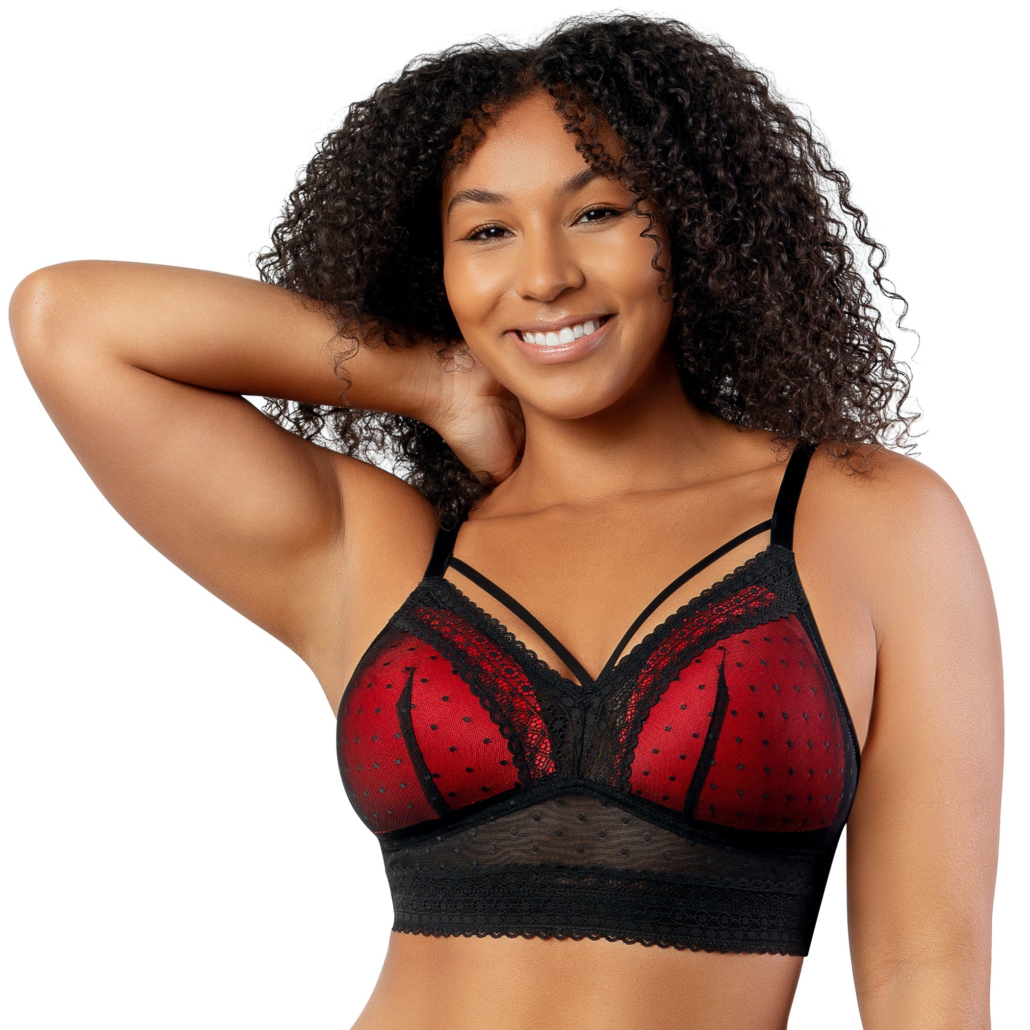  PARFAIT Mia Dot Wire-Free Padded Mesh Bralette - Black - Bonton