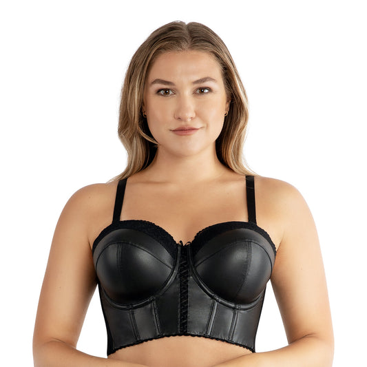 Stevie Longline Strapless Bustier-Black-2X-1