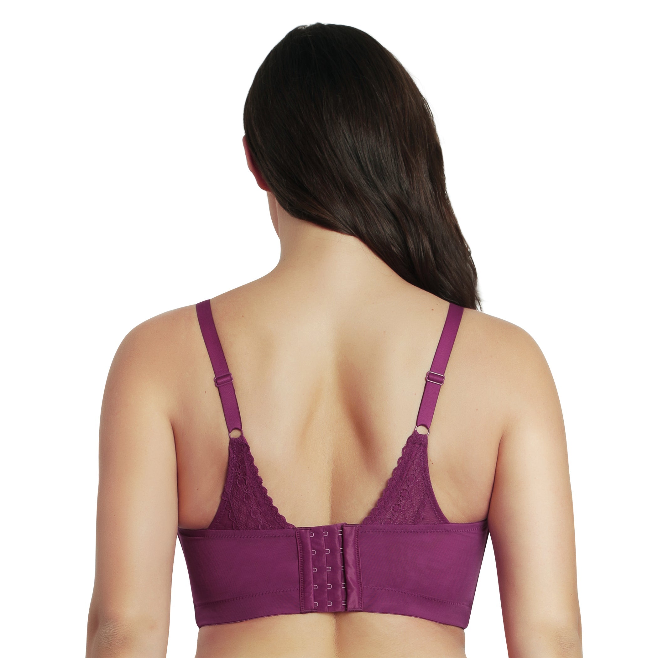  PARFAIT Mia Dot Wire-Free Padded Mesh Bralette - Blackberry - Bonton