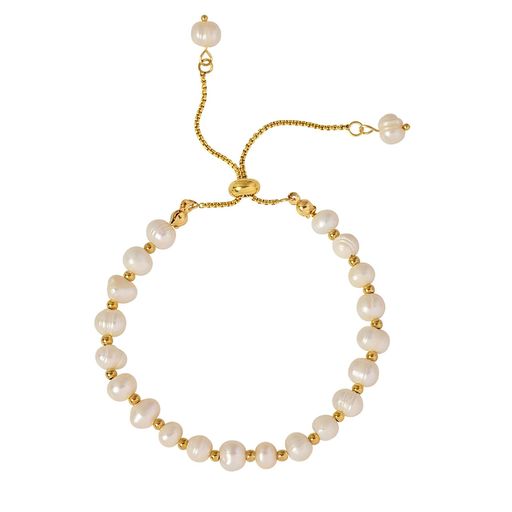  Gemesis Jewels by Edforce Beads and Pearls Bolo Bracelet - Gold - Bonton