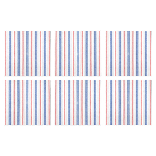 Papersoft Napkins Americana Stripe Cocktail Napkins (Pack of 20) - Set of 6