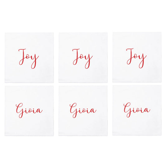 Papersoft Napkins Joy/Gioia Cocktail Napkins (Pack of 20) - Set of 6