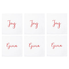 Papersoft Napkins Joy/Gioia Cocktail Napkins (Pack of 20) - Set of 6