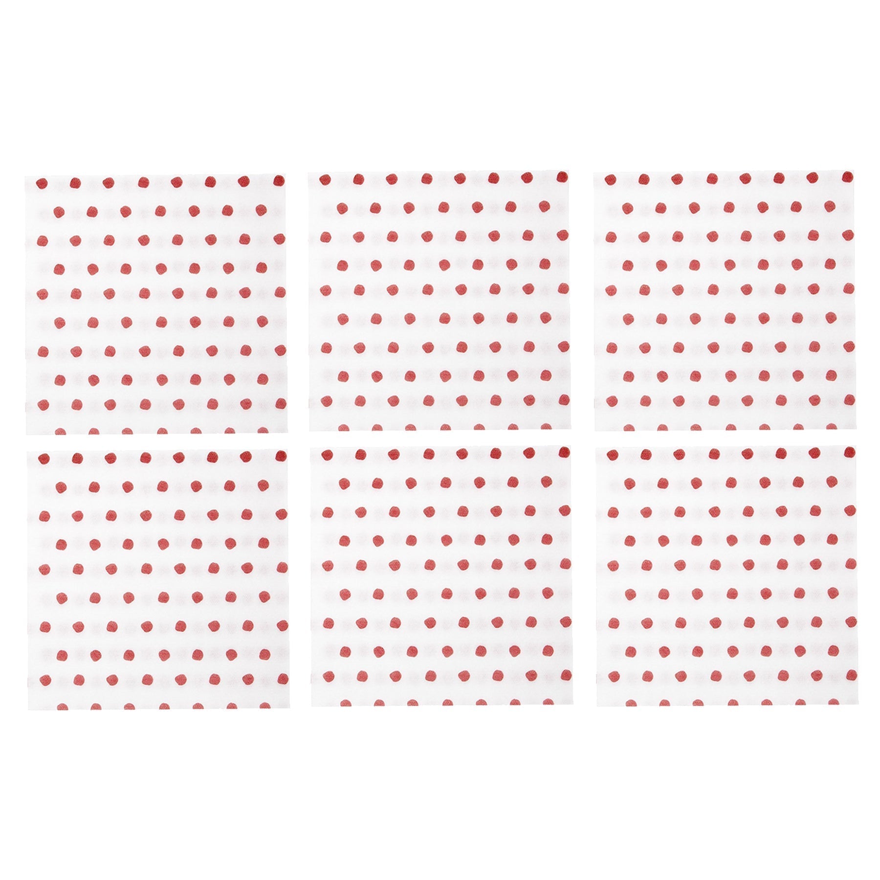  Vietri Papersoft Napkins Dot Cocktail Napkins (Pack of 20) - Set of 6 - Red - Bonton