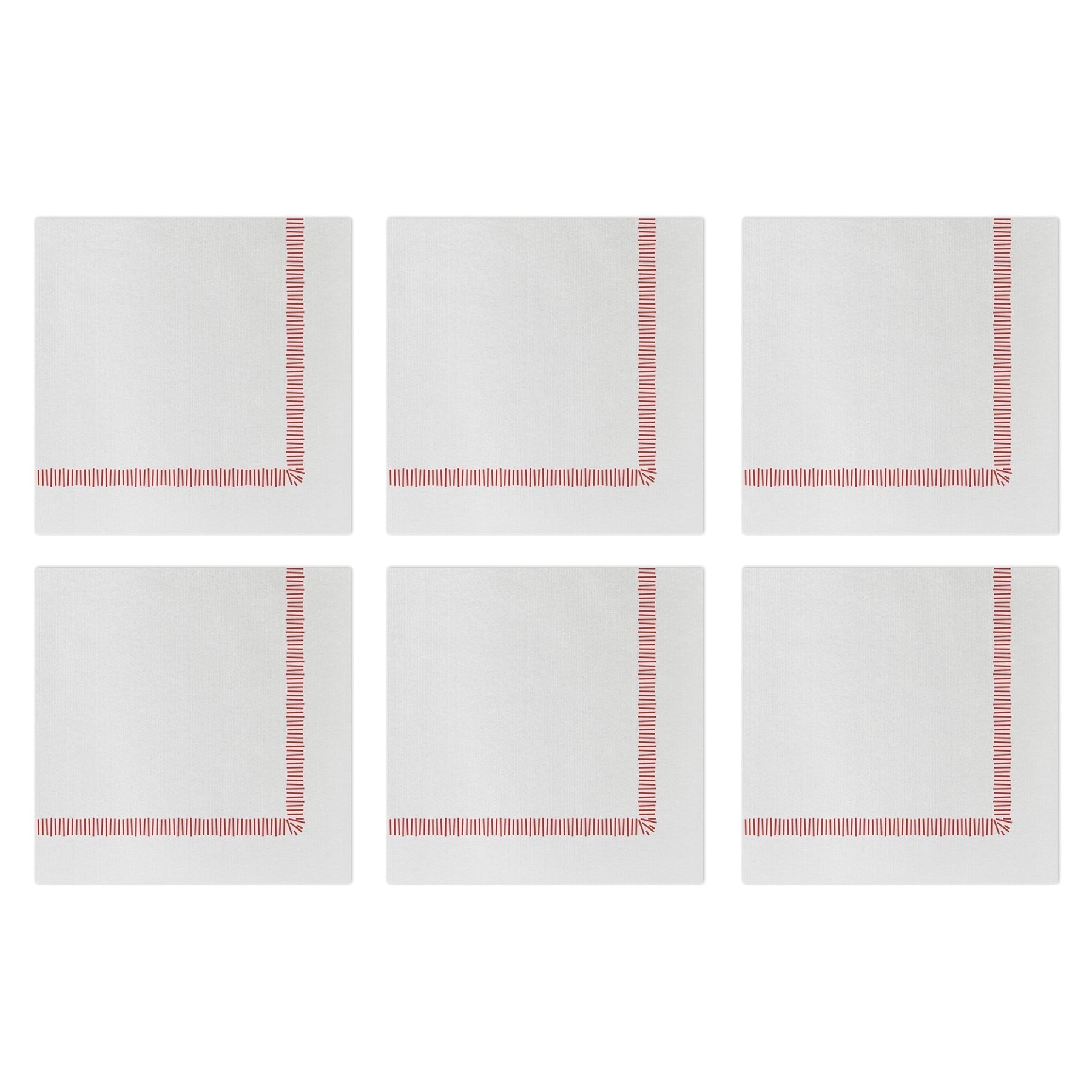  Vietri Papersoft Napkins Fringe Cocktail Napkins (Pack of 20) - Set of 6 - Red - Bonton