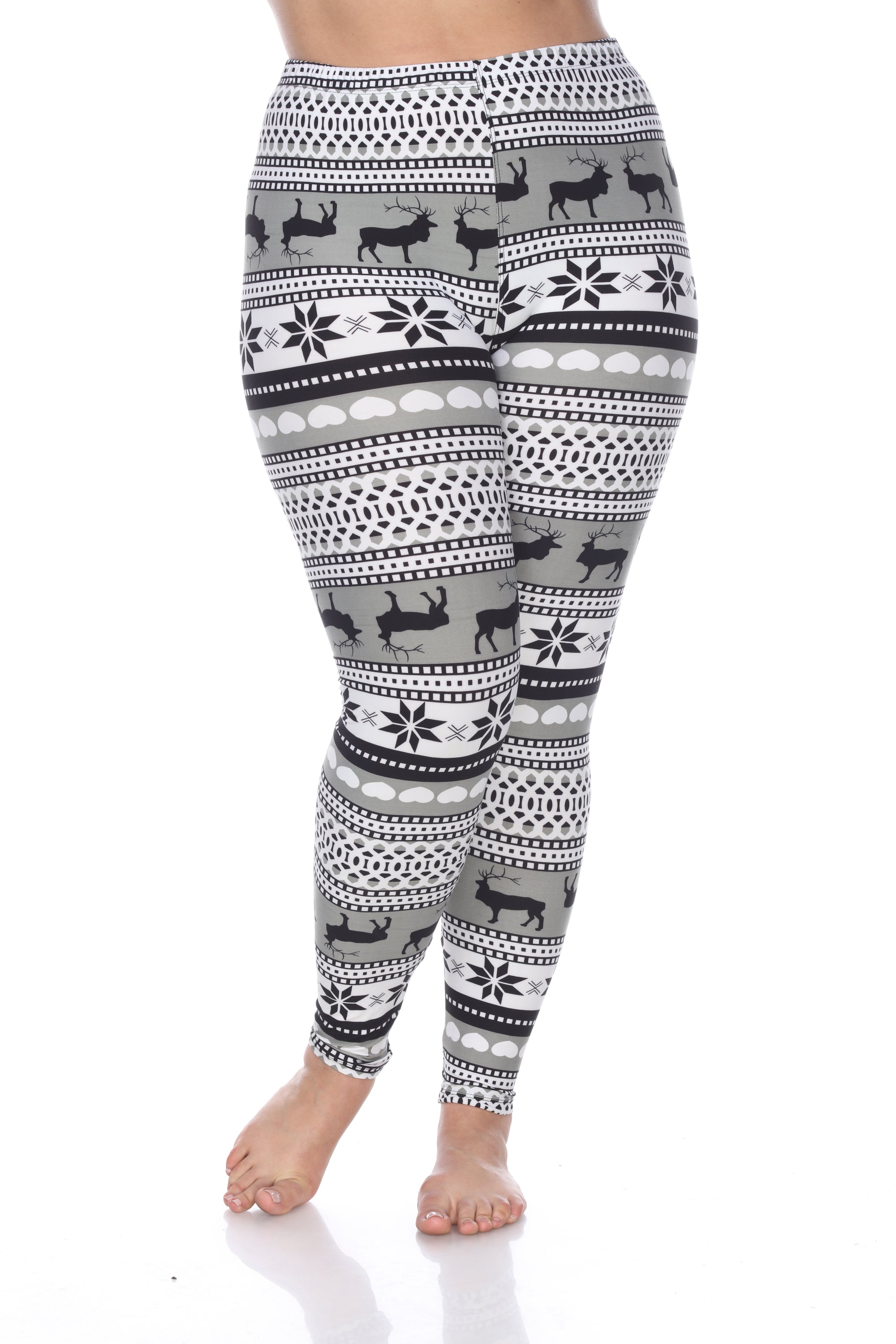  White Mark Plus Size Printed Leggings - one size - Bonton