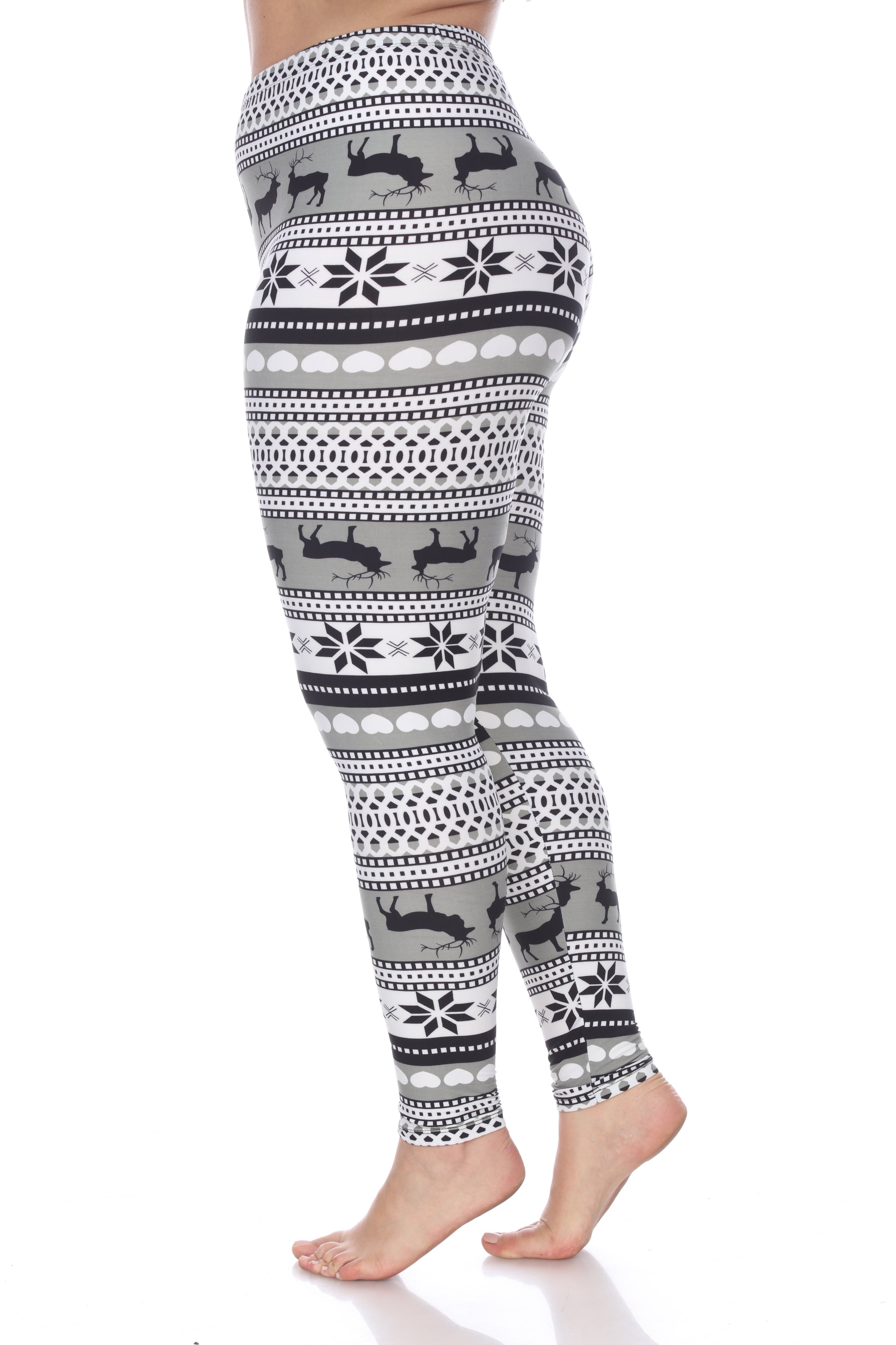  White Mark Plus Size Printed Leggings - one size - Bonton