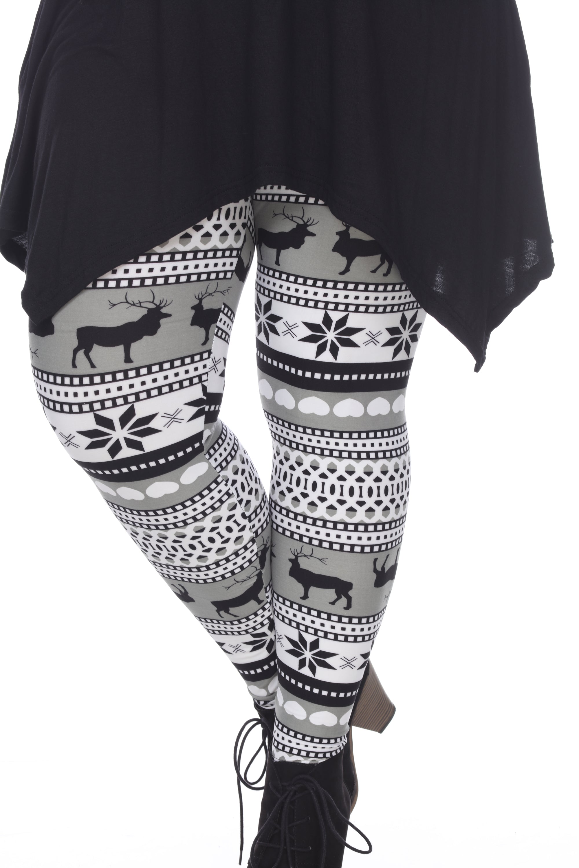  White Mark Plus Size Printed Leggings - one size - Bonton