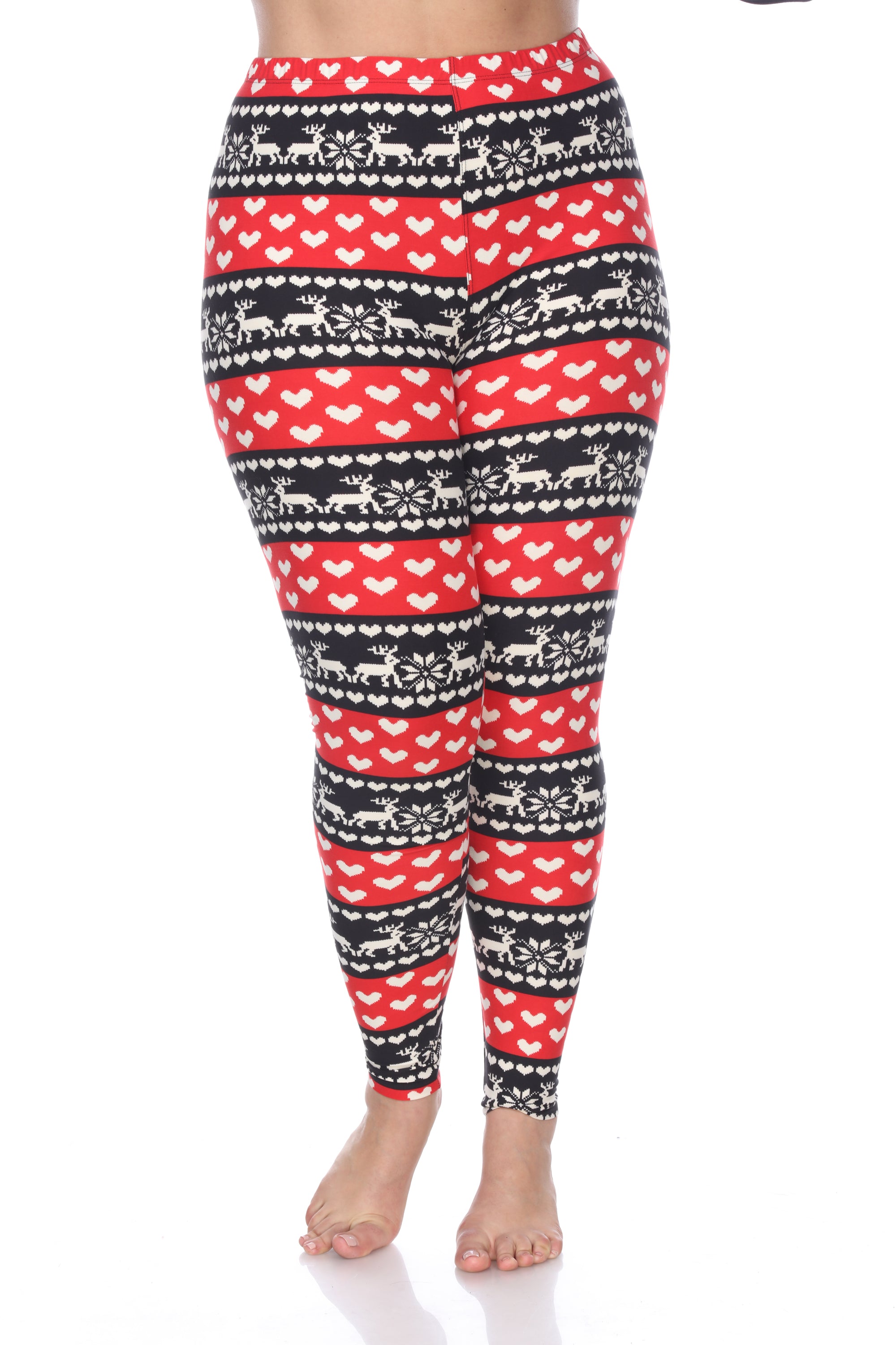  White Mark Plus Size Printed Leggings - one size - Bonton