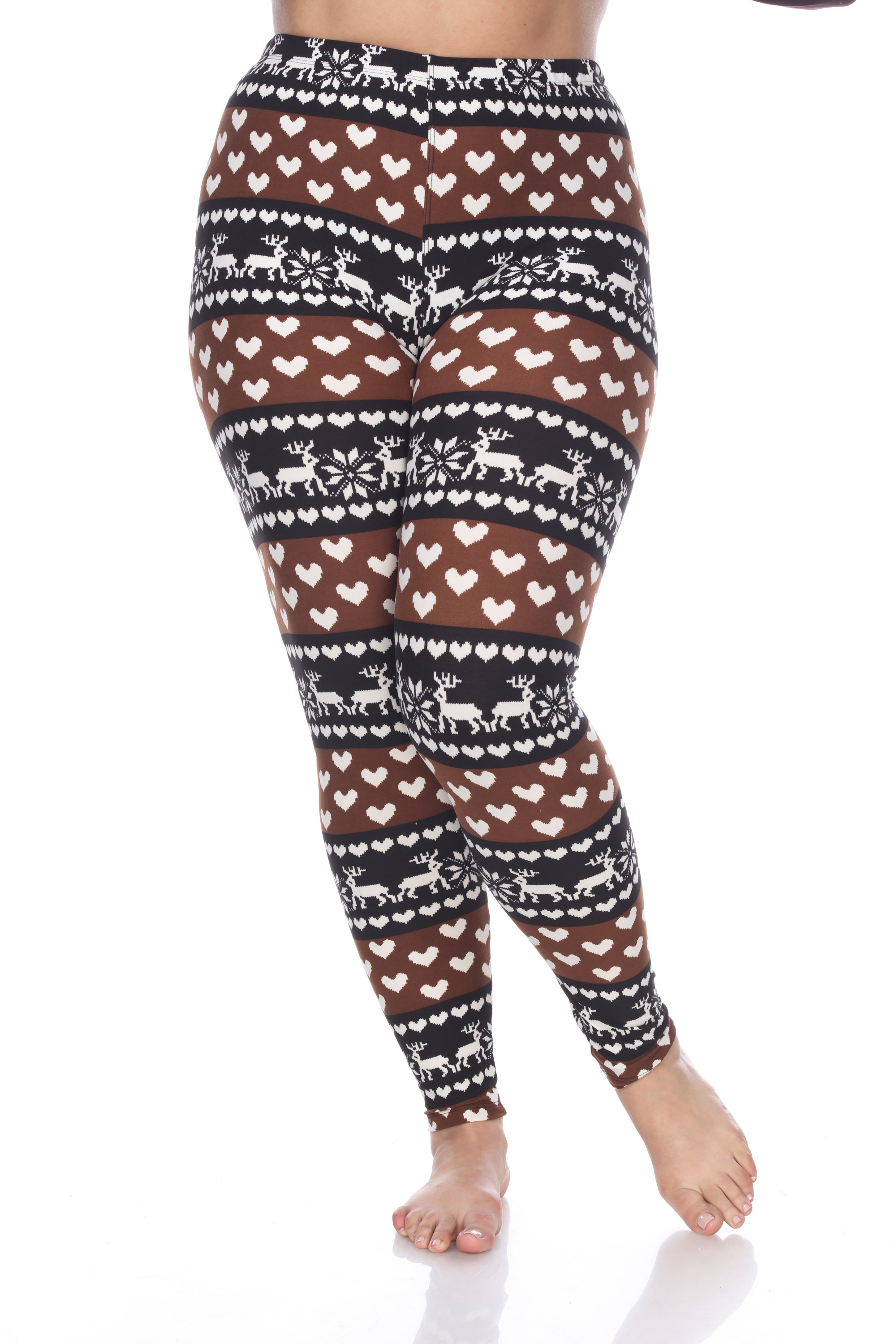  White Mark Plus Size Printed Leggings - one size - Bonton