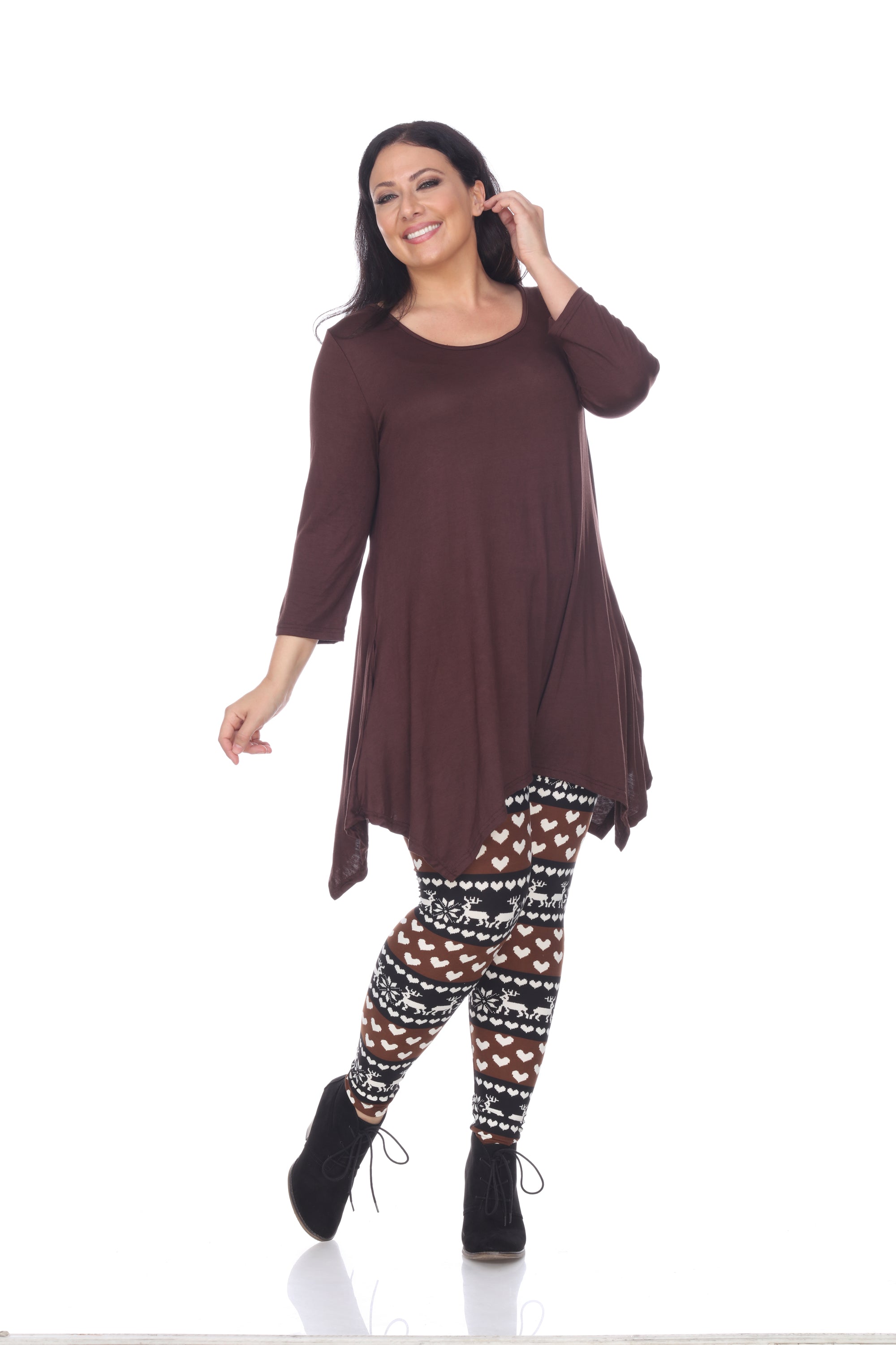  White Mark Plus Size Printed Leggings - one size - Bonton