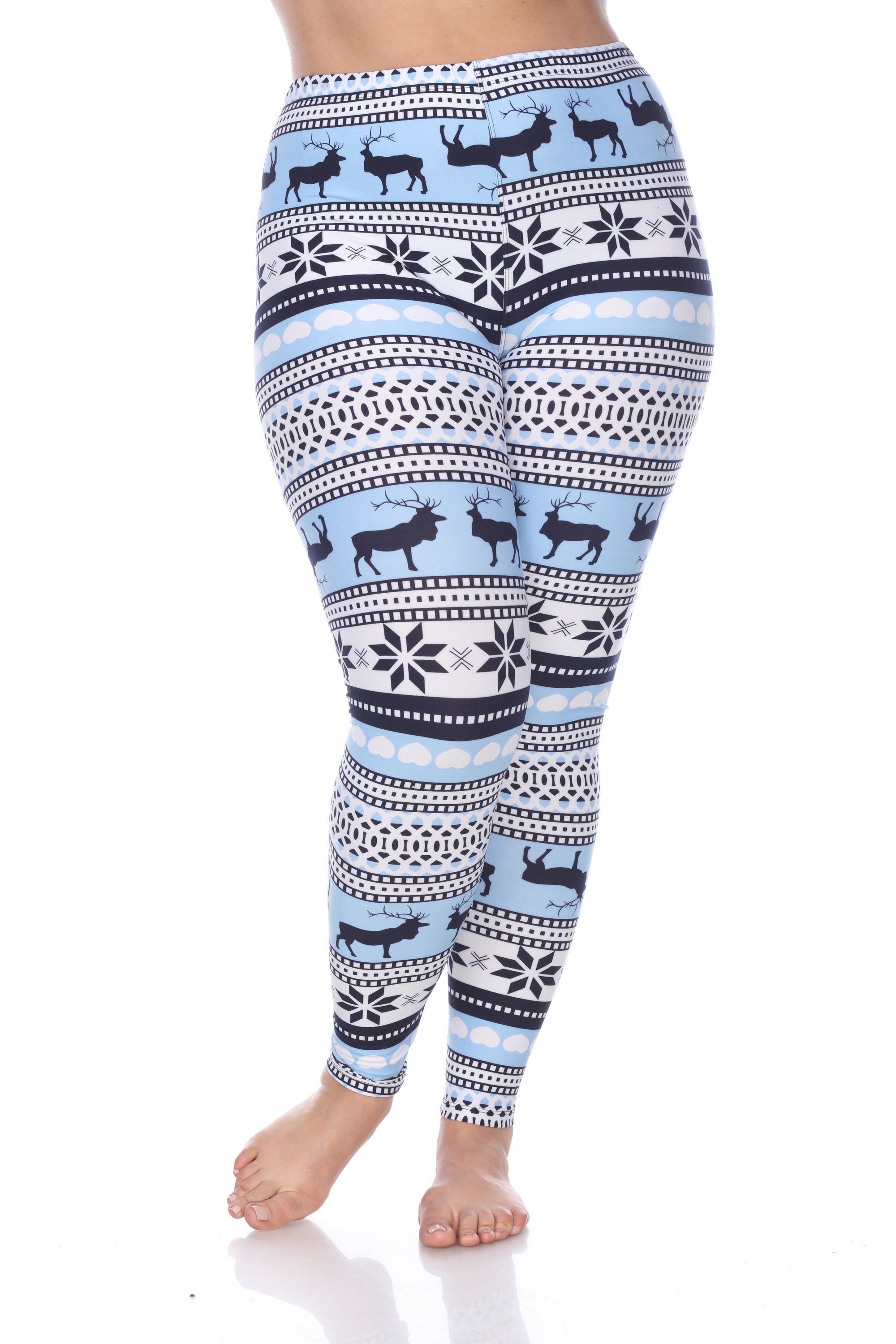  White Mark Plus Size Printed Leggings - one size - Bonton