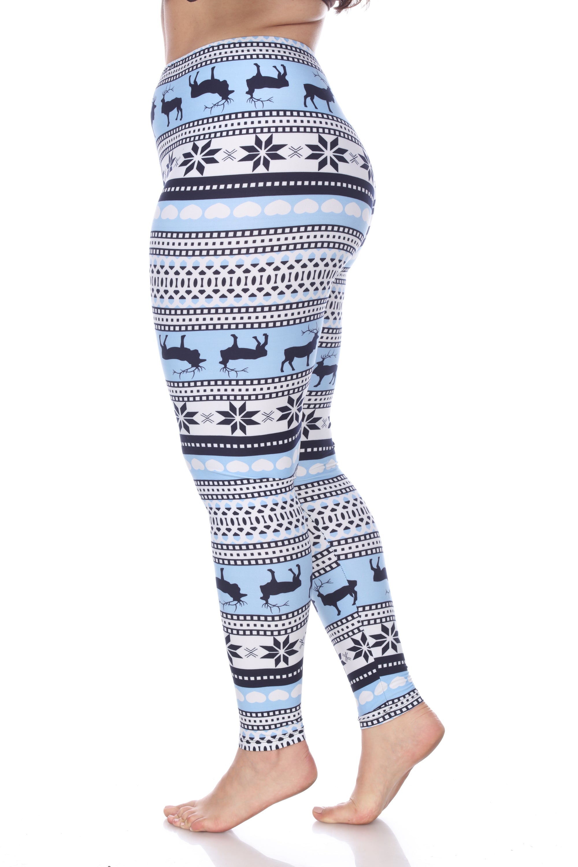  White Mark Plus Size Printed Leggings - one size - Bonton