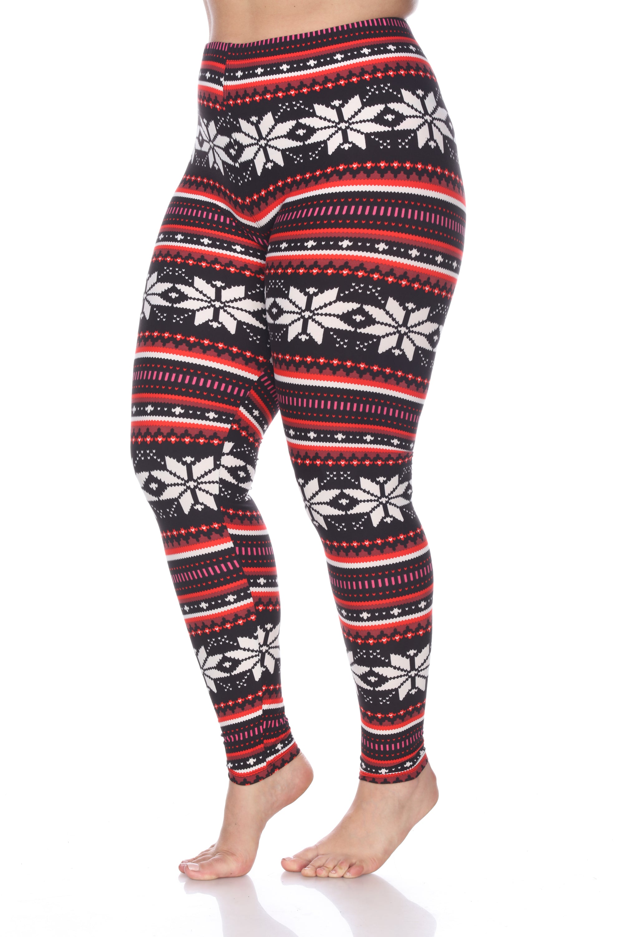  White Mark Plus Size Printed Leggings - one size - Bonton