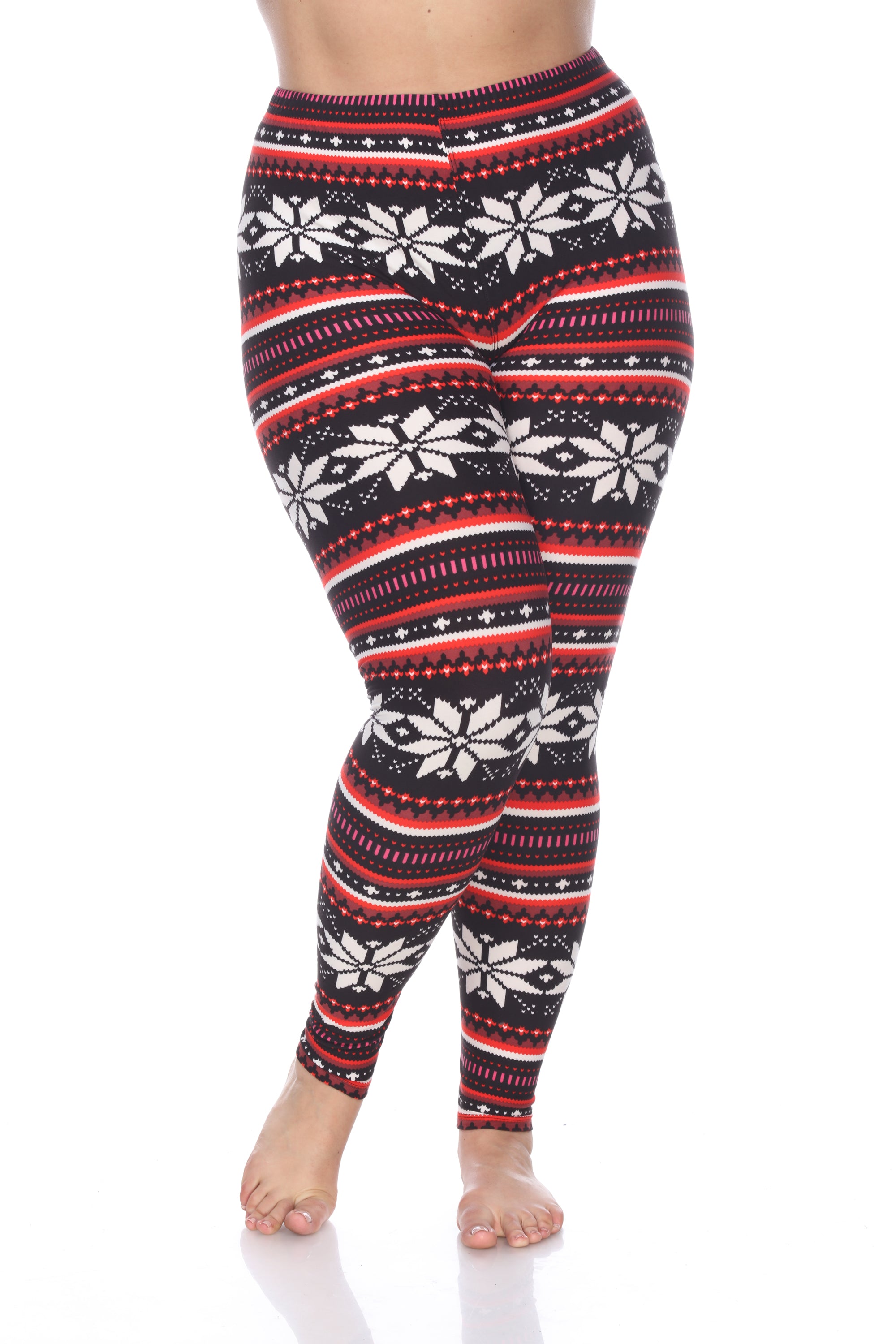  White Mark Plus Size Printed Leggings - one size - Bonton