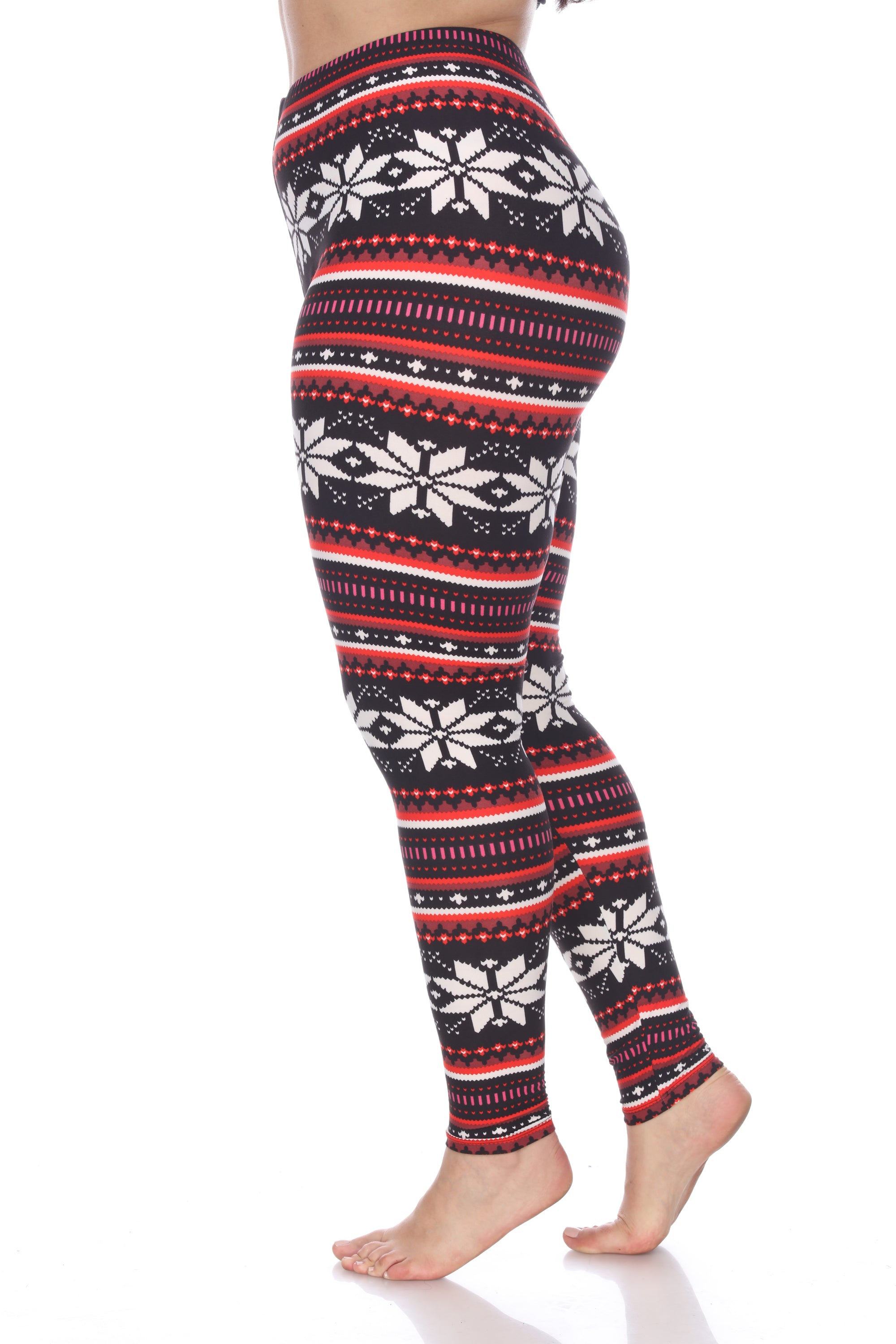  White Mark Plus Size Printed Leggings - one size - Bonton