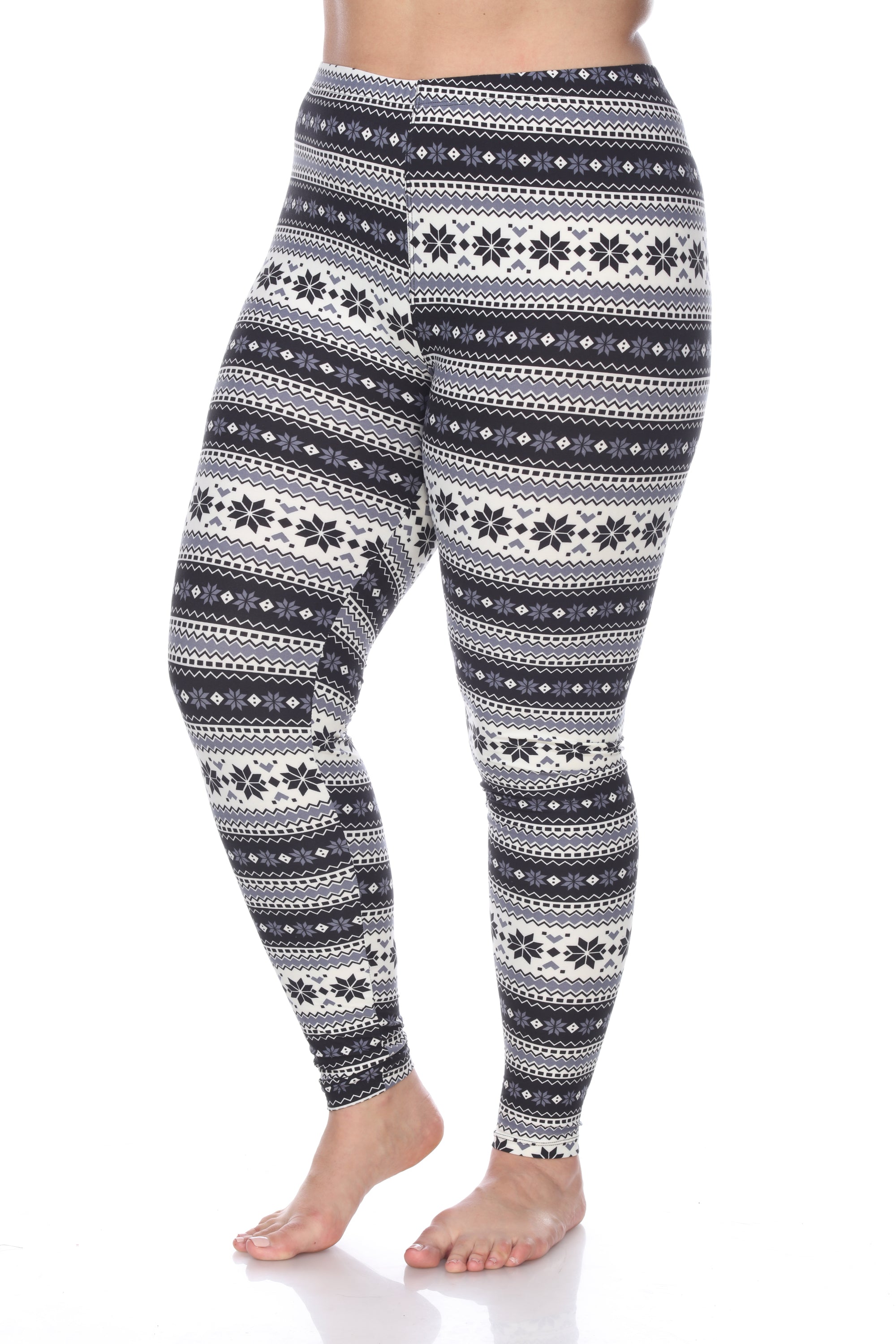  White Mark Plus Size Printed Leggings - one size - Bonton