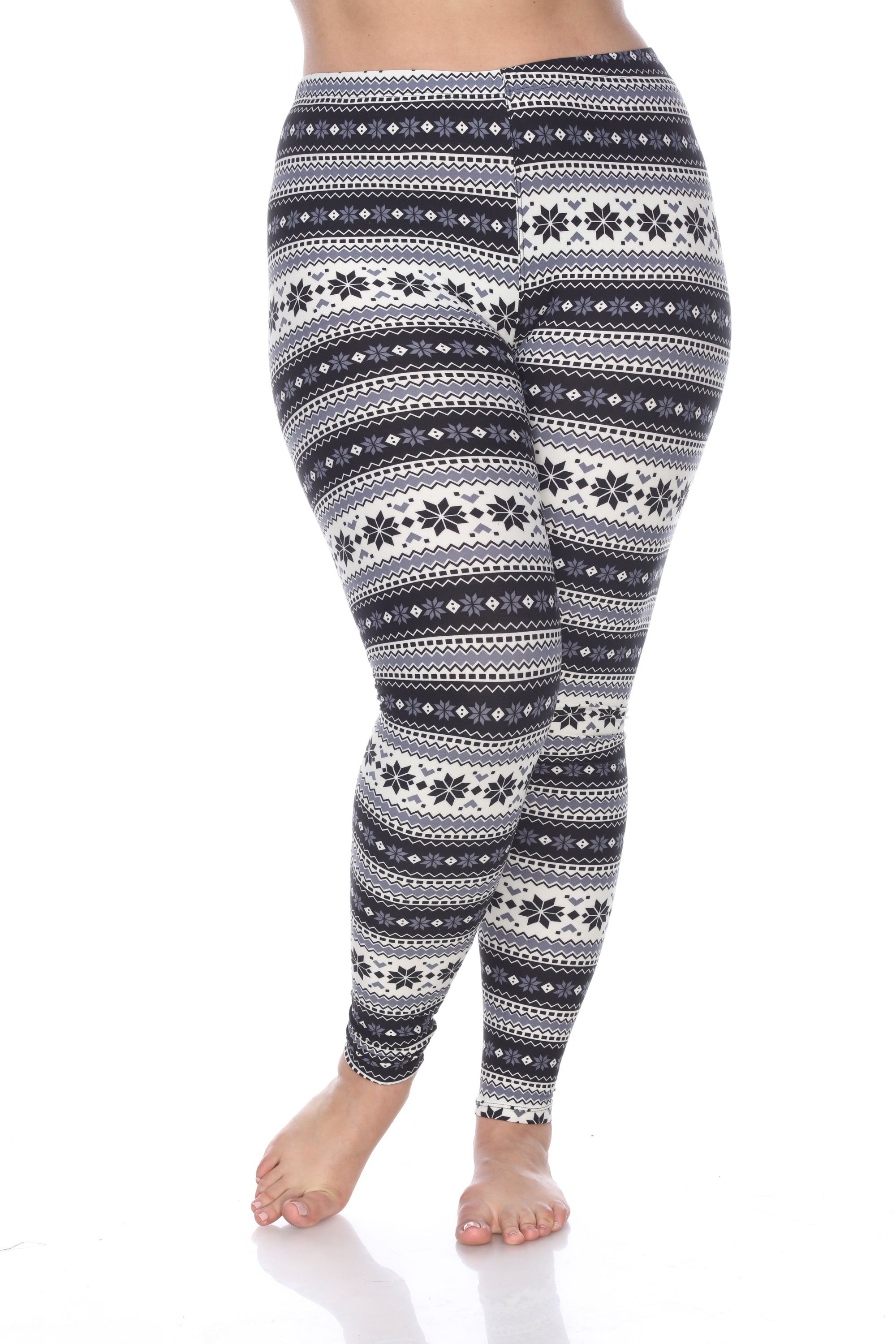  White Mark Plus Size Printed Leggings - one size - Bonton