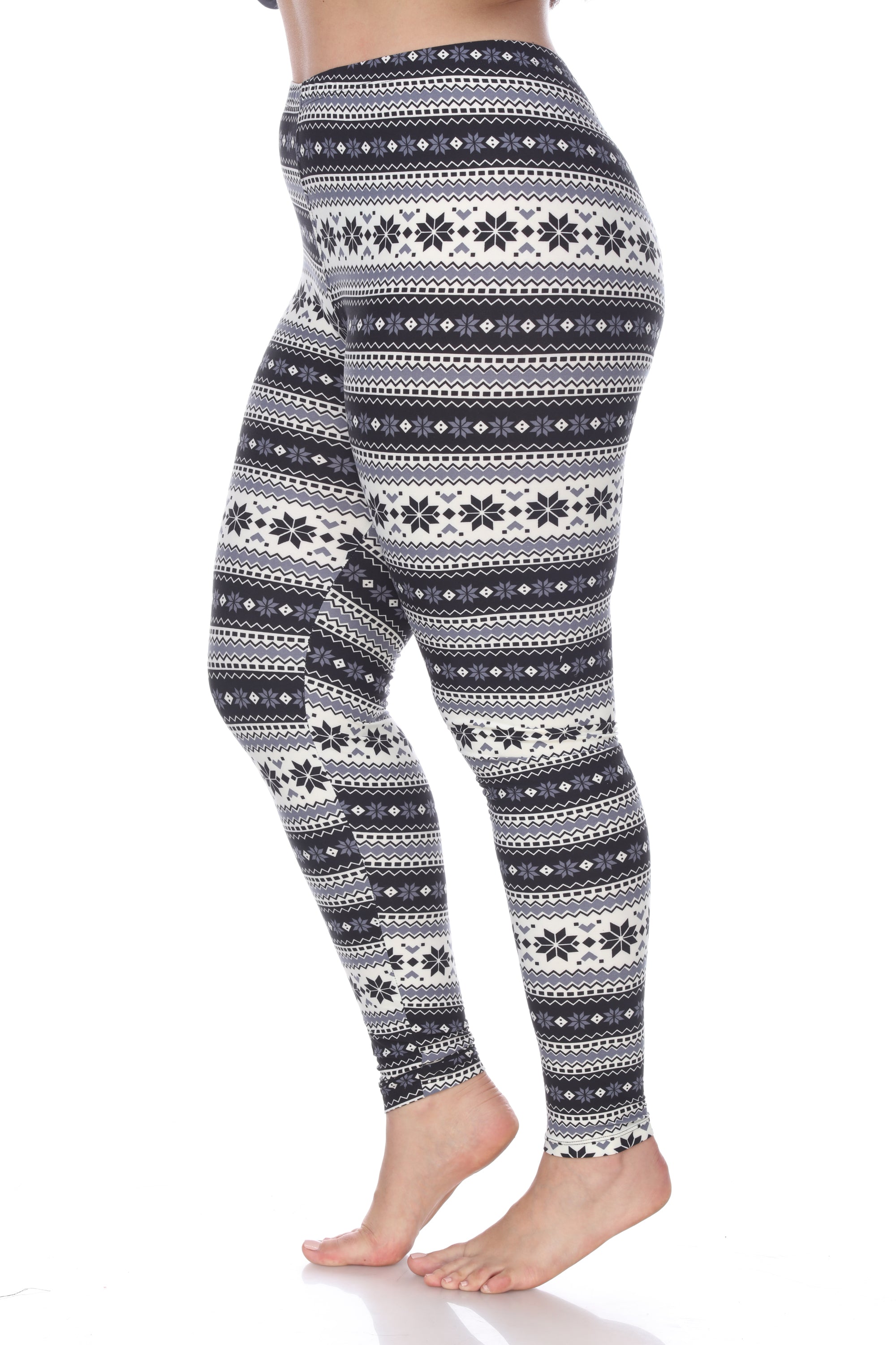  White Mark Plus Size Printed Leggings - one size - Bonton