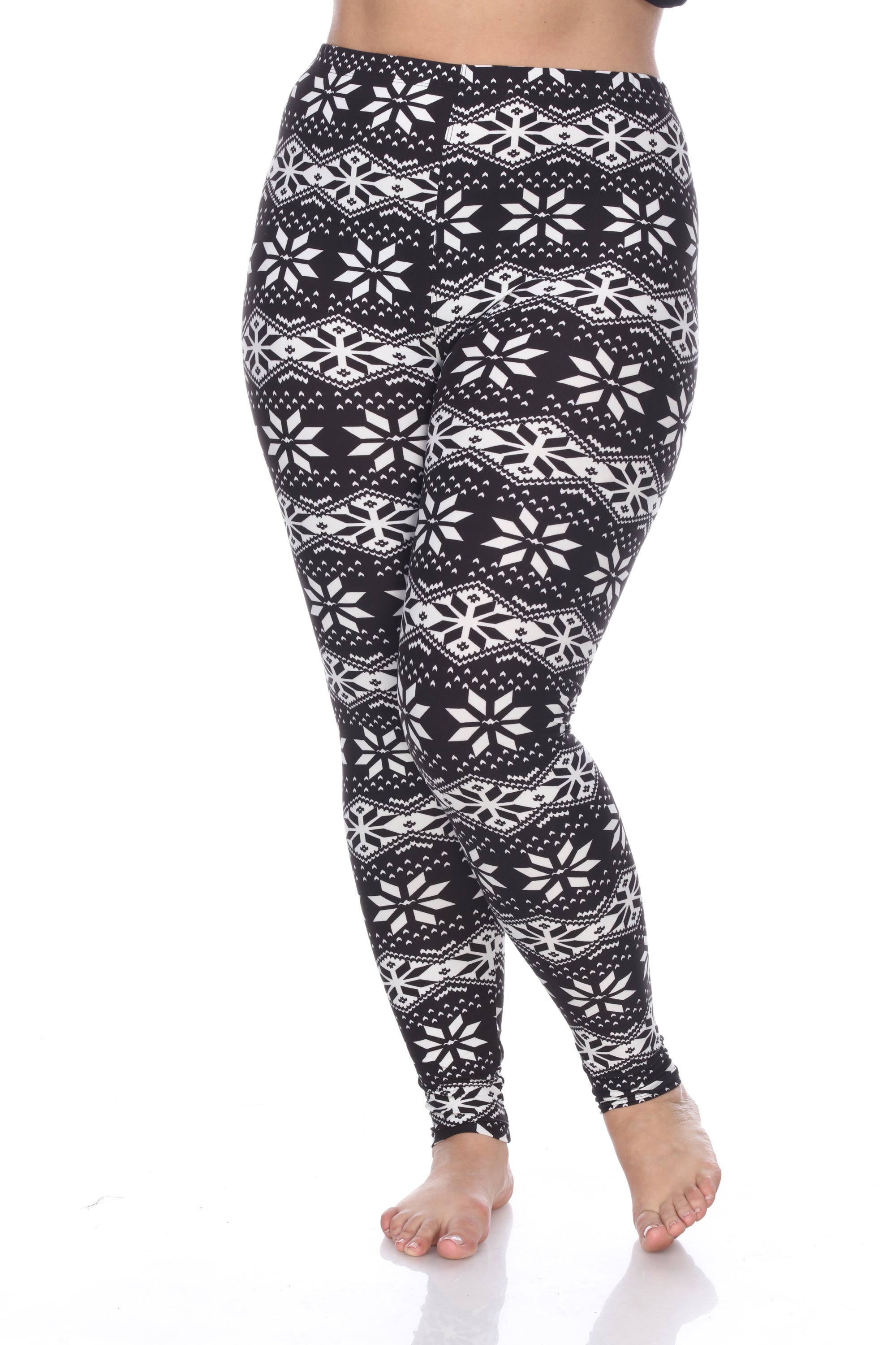  White Mark Plus Size Printed Leggings - one size - Bonton