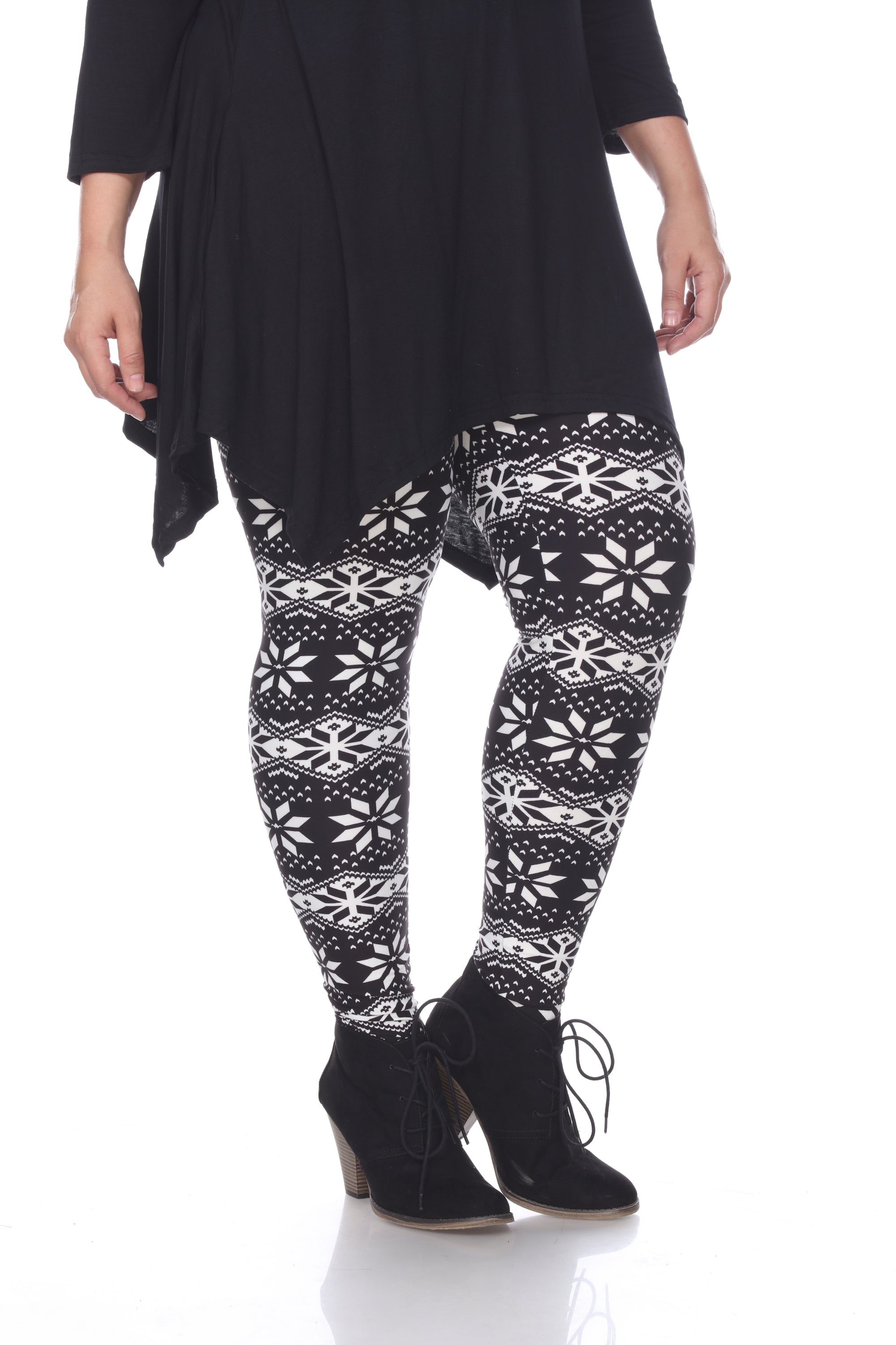  White Mark Plus Size Printed Leggings - one size - Bonton