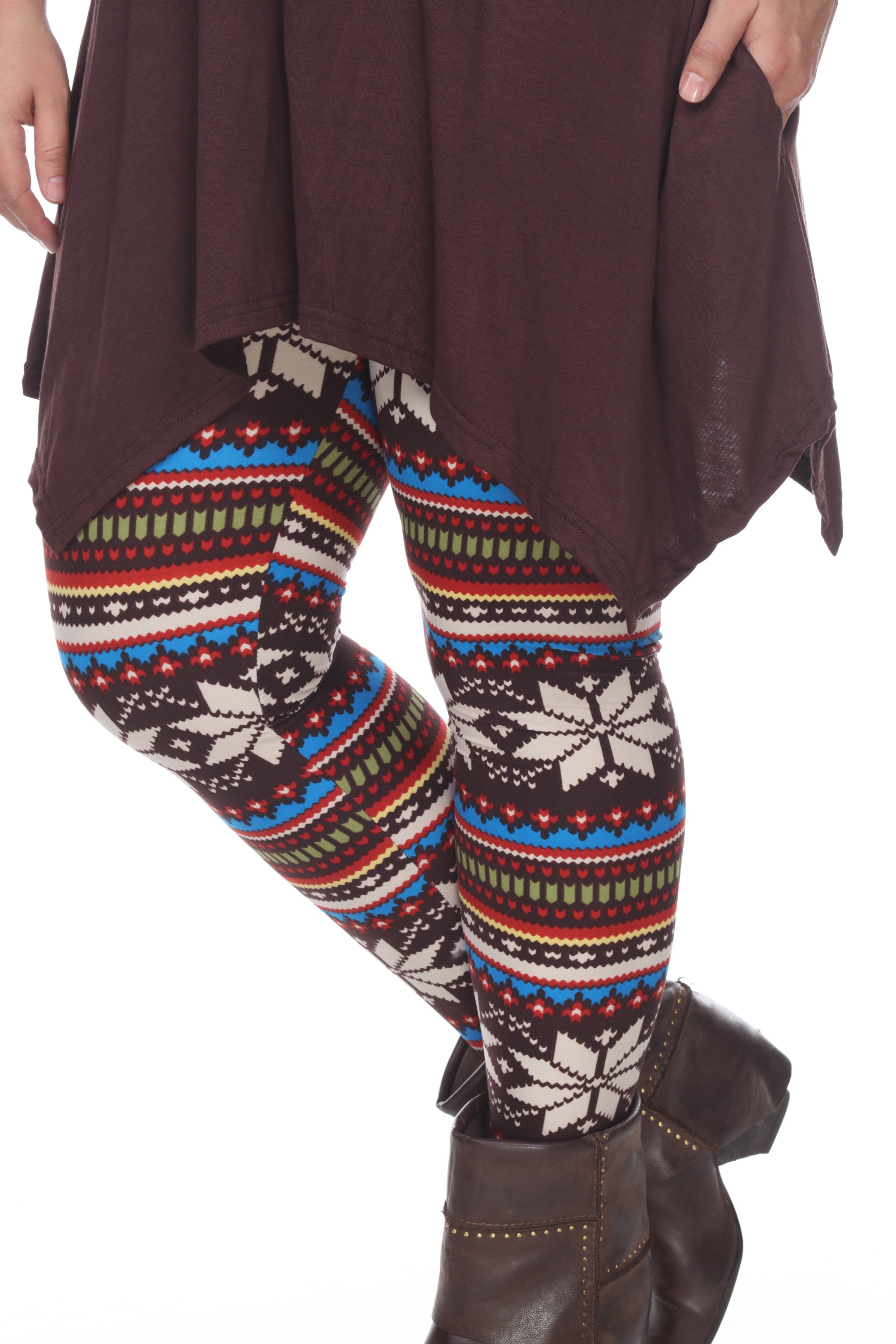  White Mark Plus Size Printed Leggings - one size - Bonton