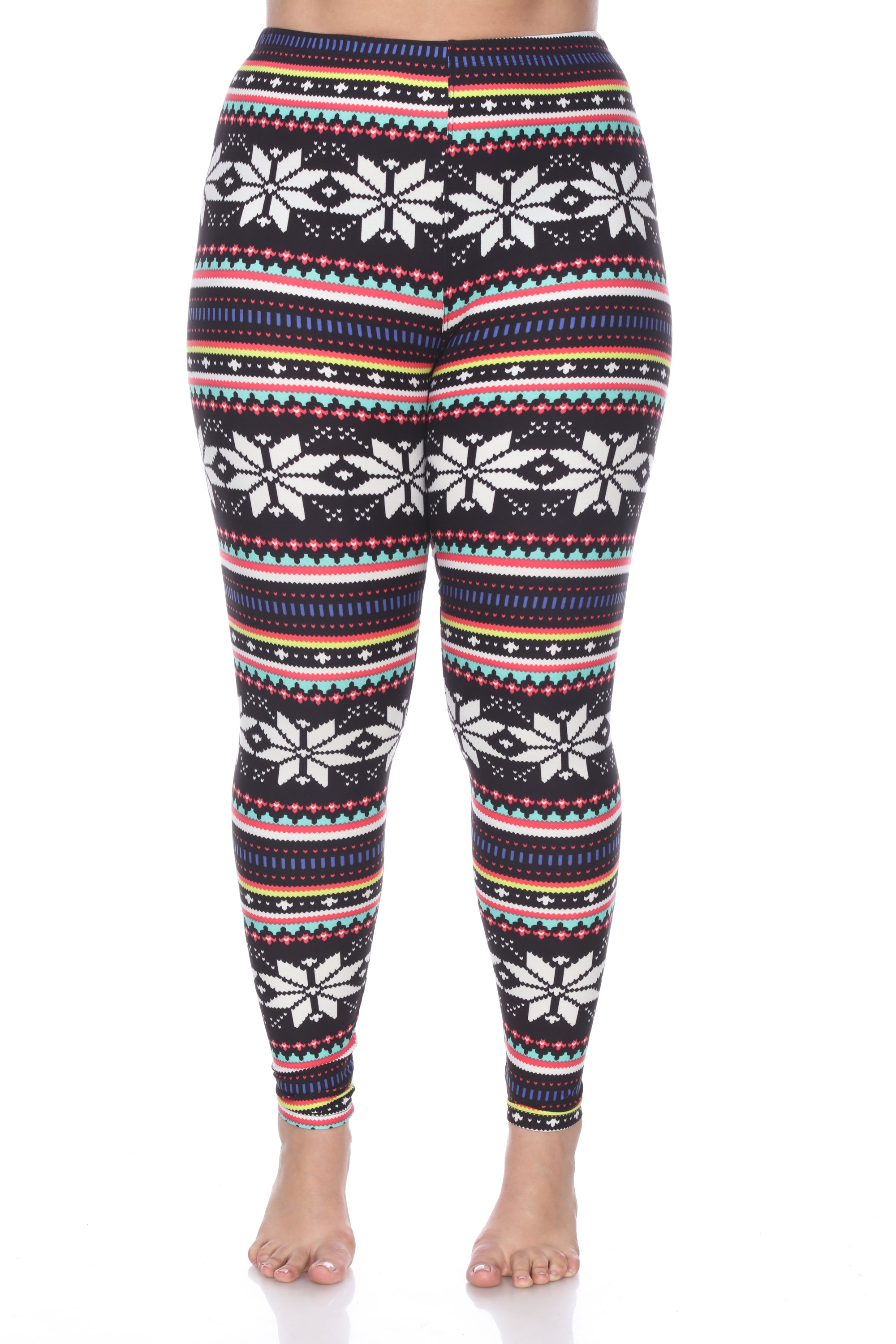  White Mark Plus Size Printed Leggings - one size - Bonton