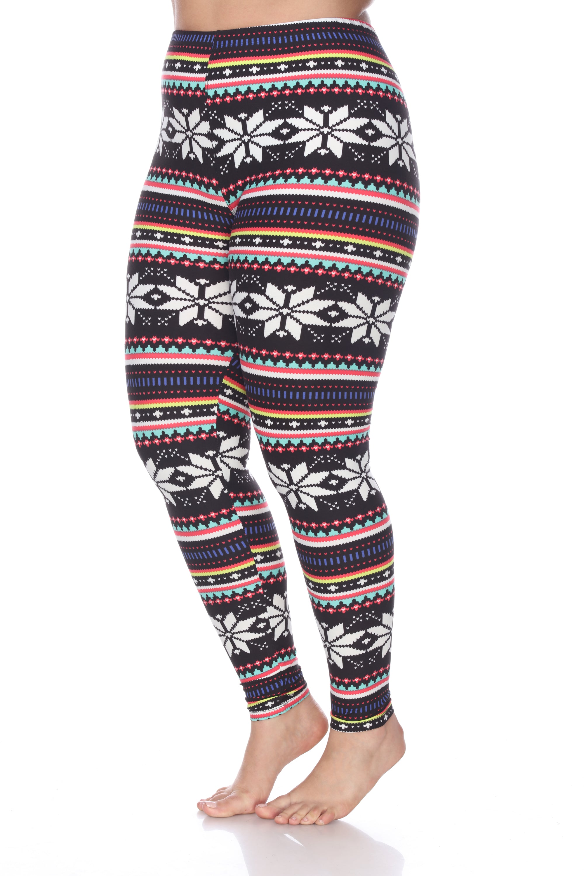  White Mark Plus Size Printed Leggings - one size - Bonton