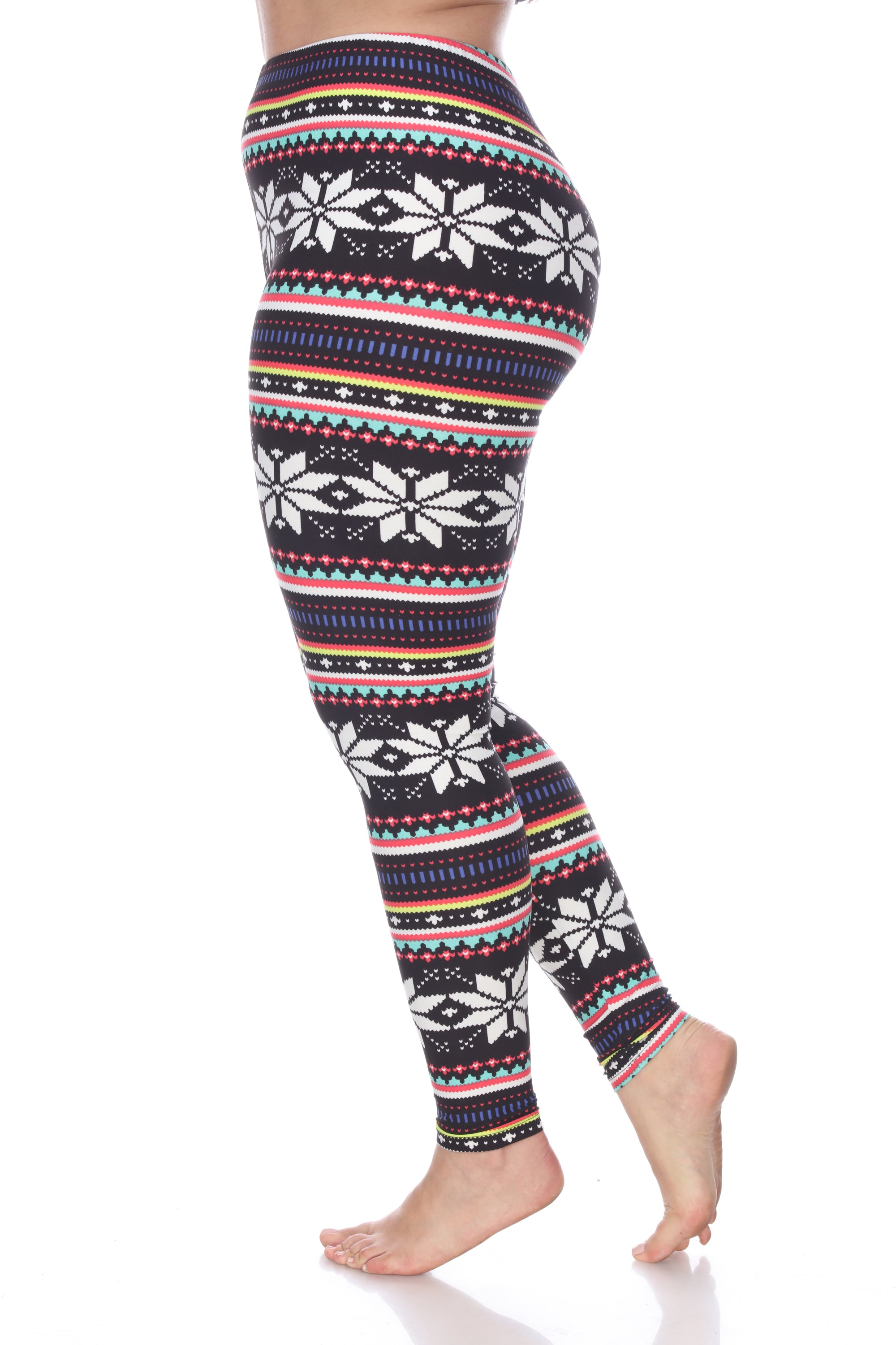  White Mark Plus Size Printed Leggings - one size - Bonton