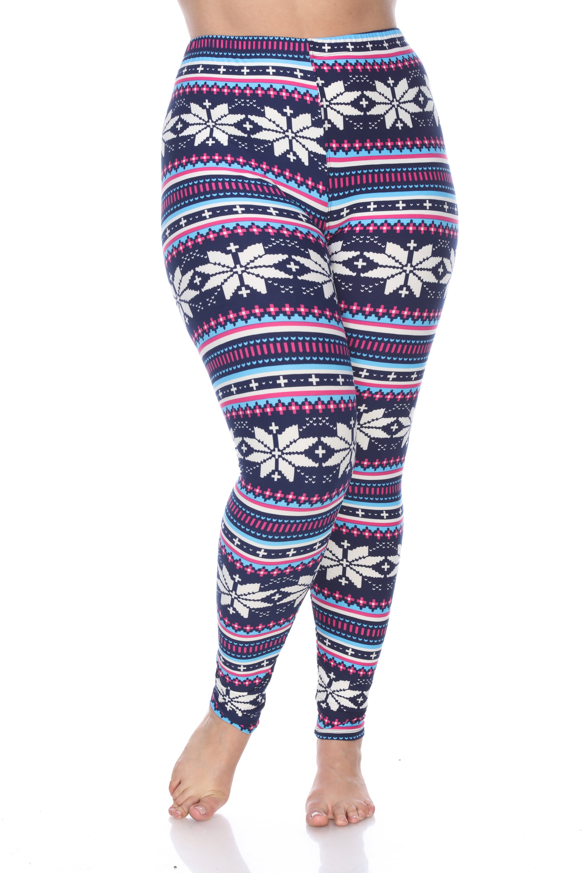  White Mark Plus Size Printed Leggings - one size - Bonton