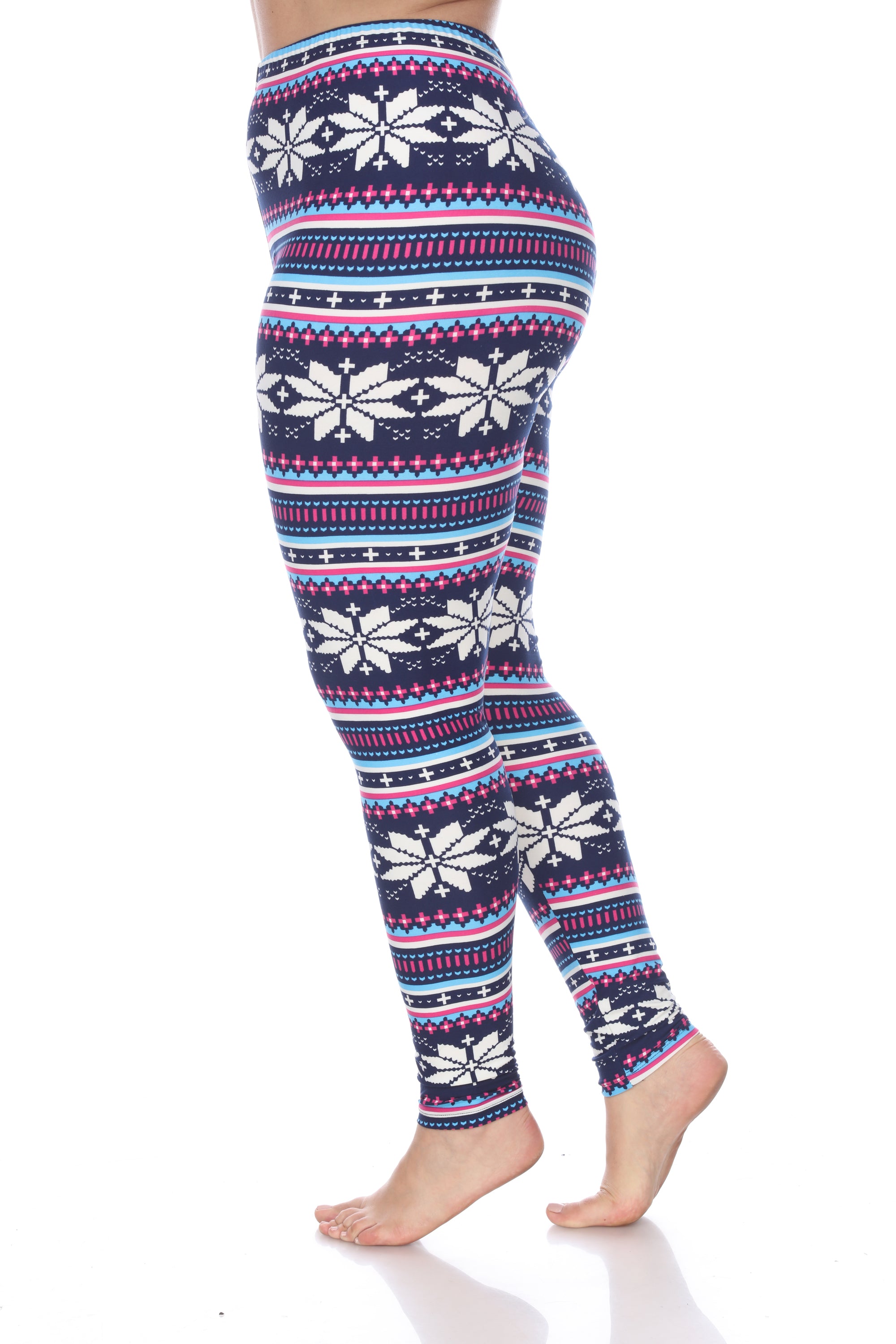  White Mark Plus Size Printed Leggings - one size - Bonton