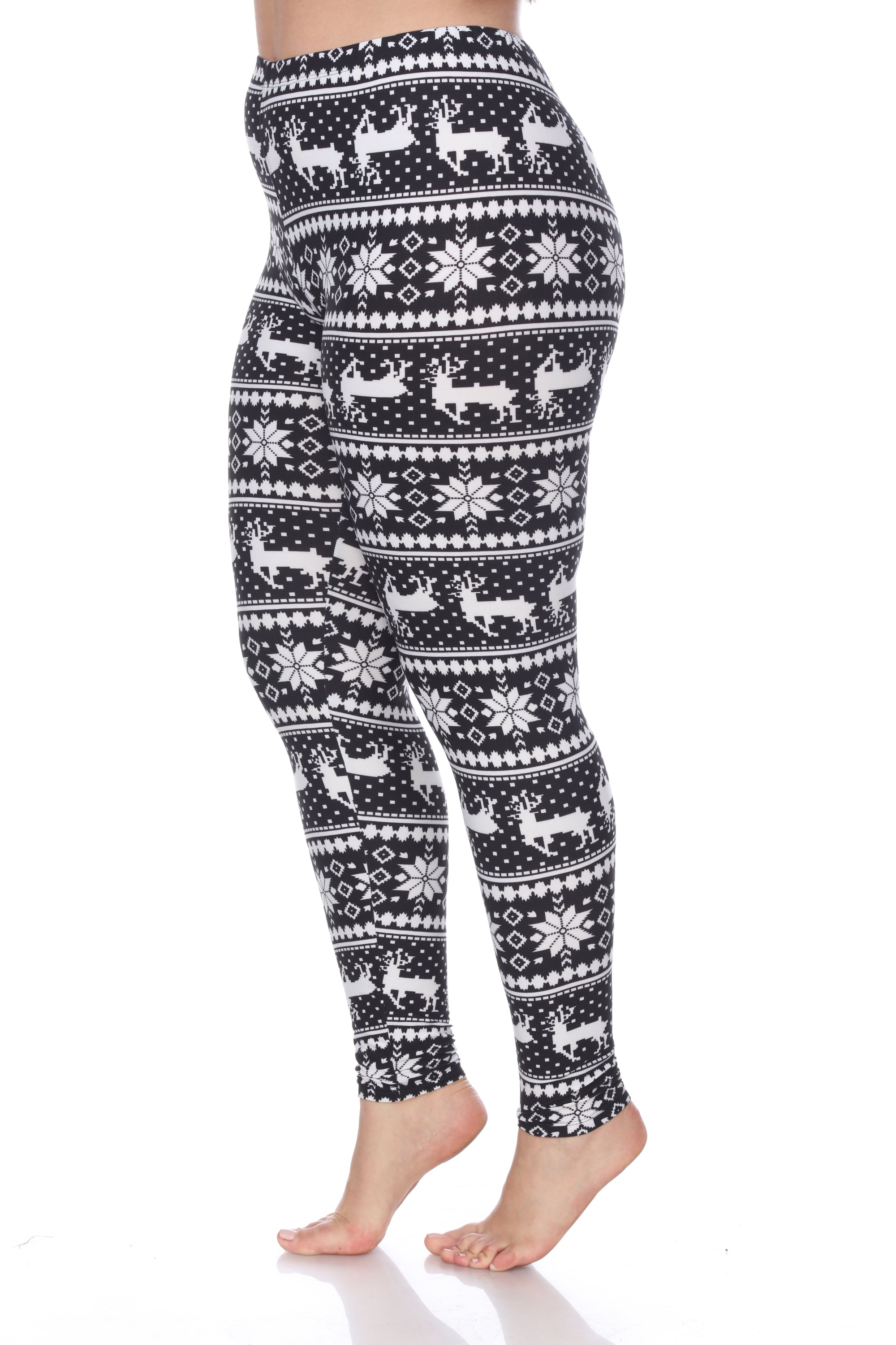  White Mark Plus Size Printed Leggings - one size - Bonton