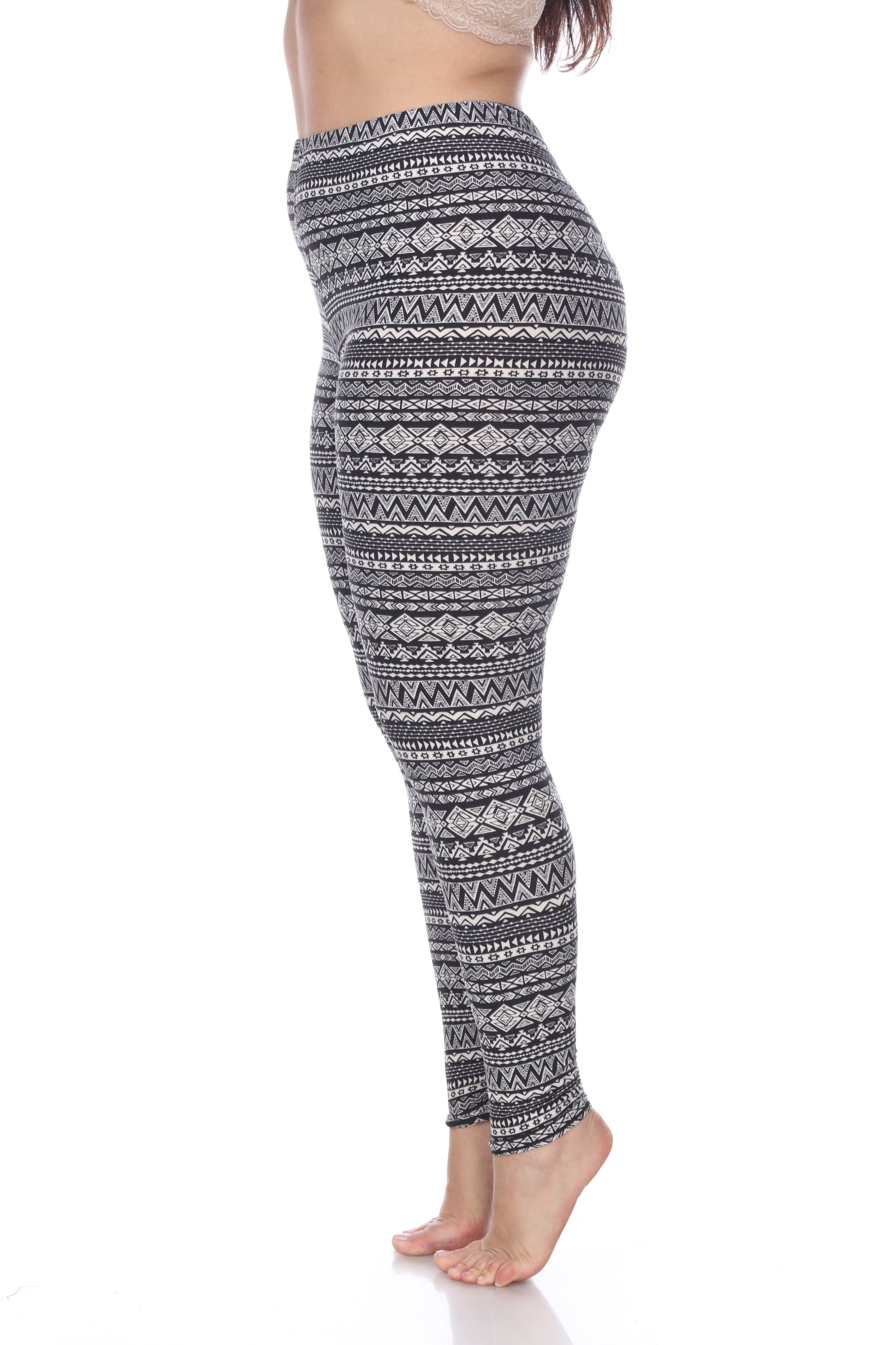  White Mark Plus Size Printed Leggings - one size - Bonton