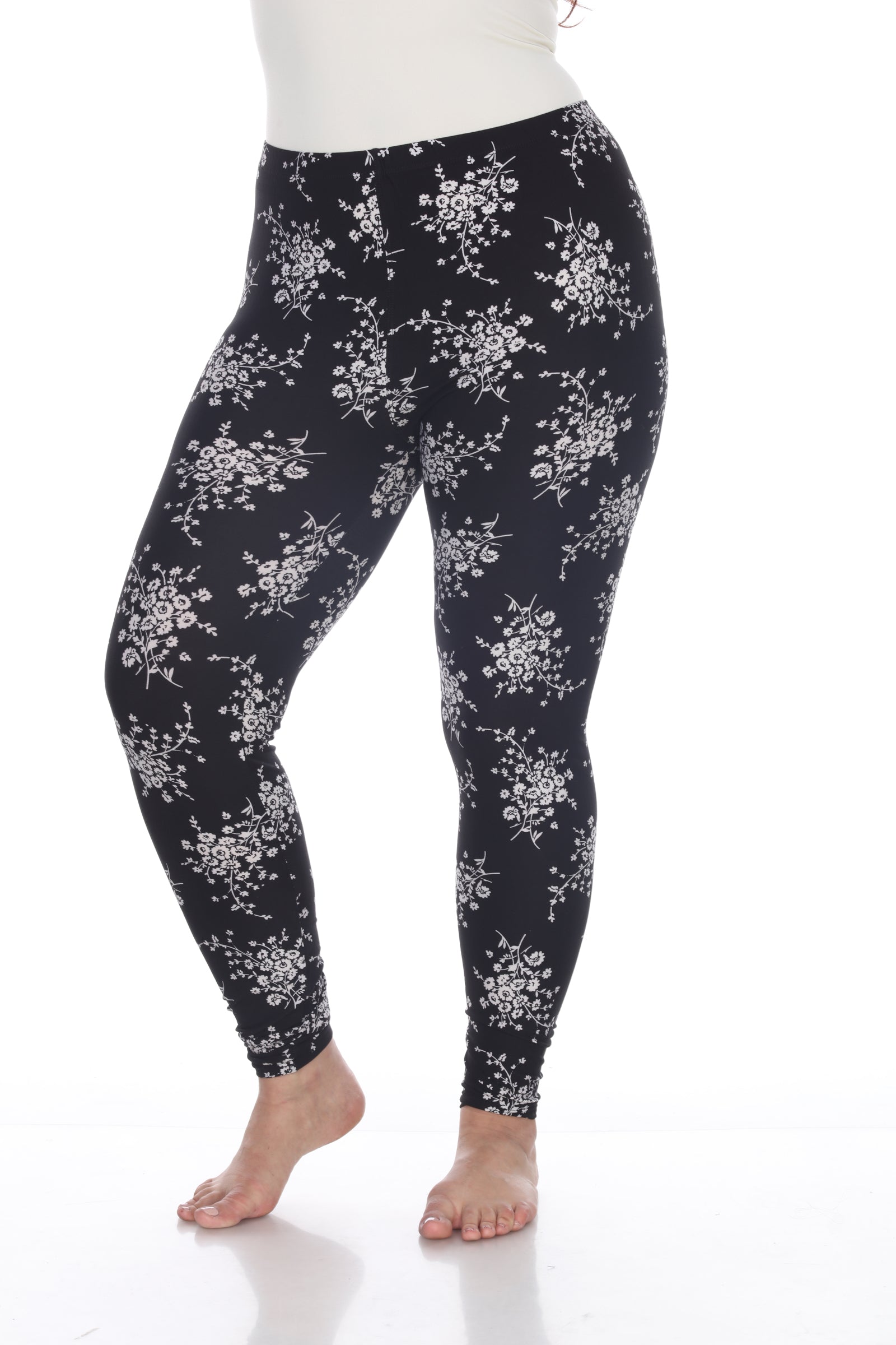  White Mark Plus Size Printed Leggings - one size - Bonton