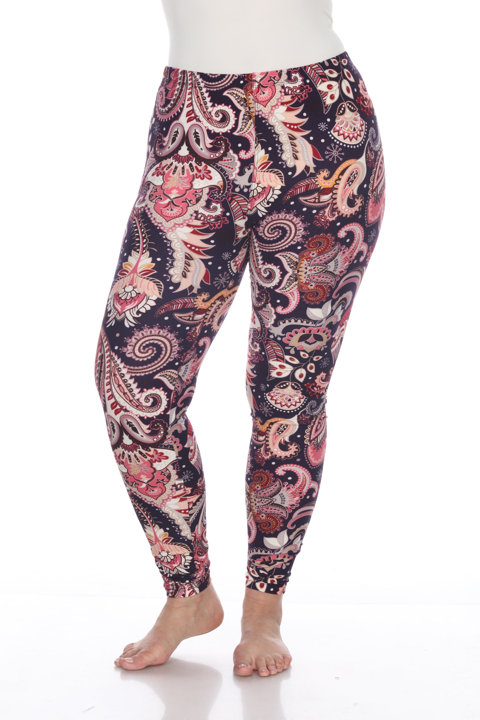  White Mark Plus Size Printed Leggings - one size - Bonton