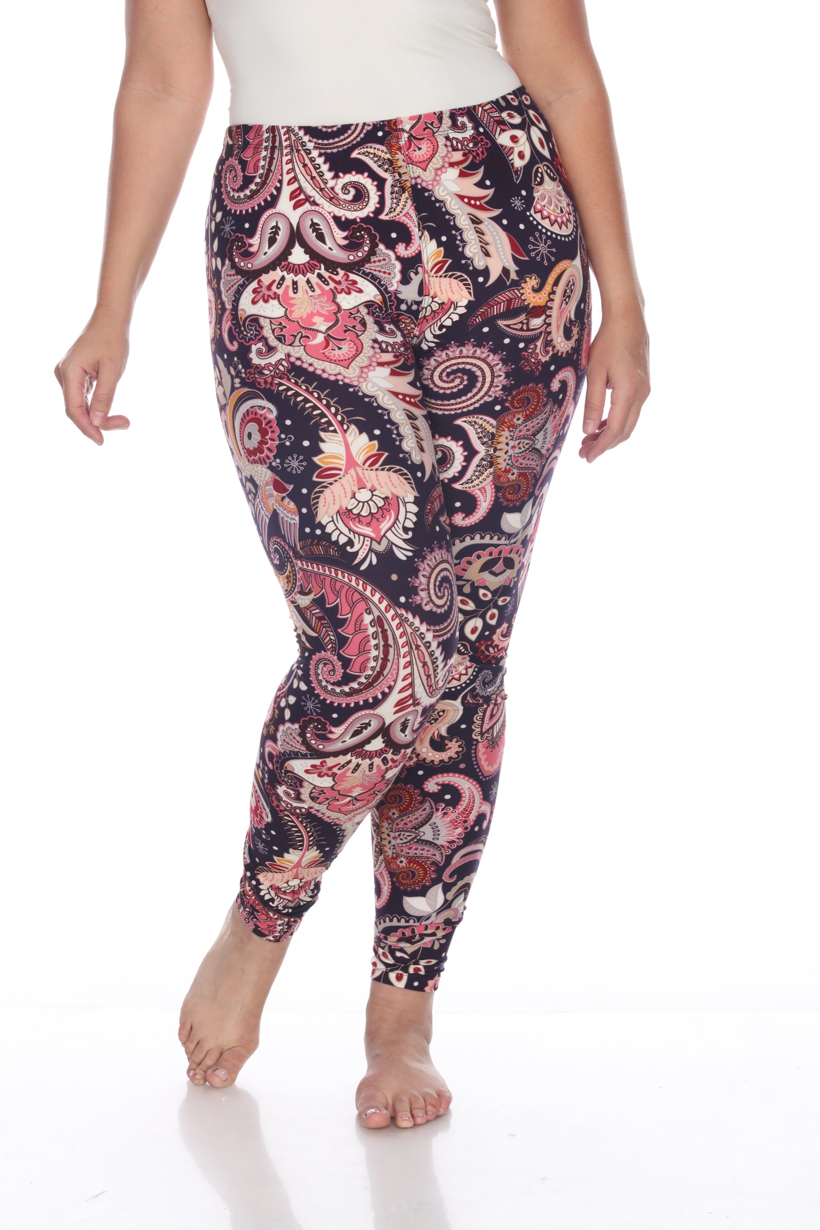  White Mark Plus Size Printed Leggings - one size - Bonton