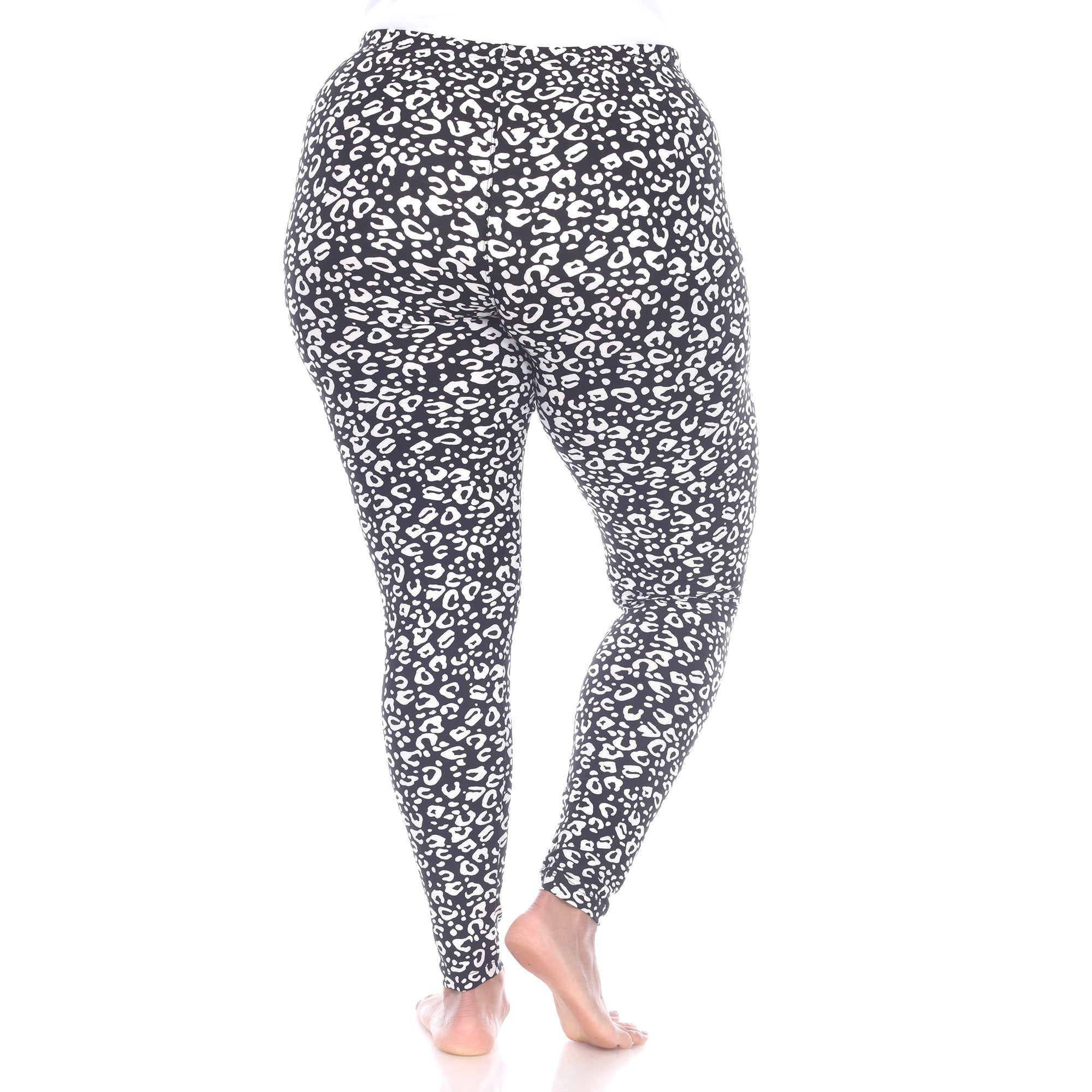  White Mark Plus Size Super Soft Leopard Printed Leggings - one size - Bonton