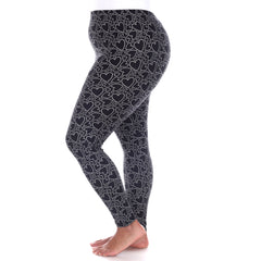 Plus Size Super Soft Heart Printed Leggings