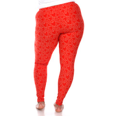 Plus Size Super Soft Heart Printed Leggings