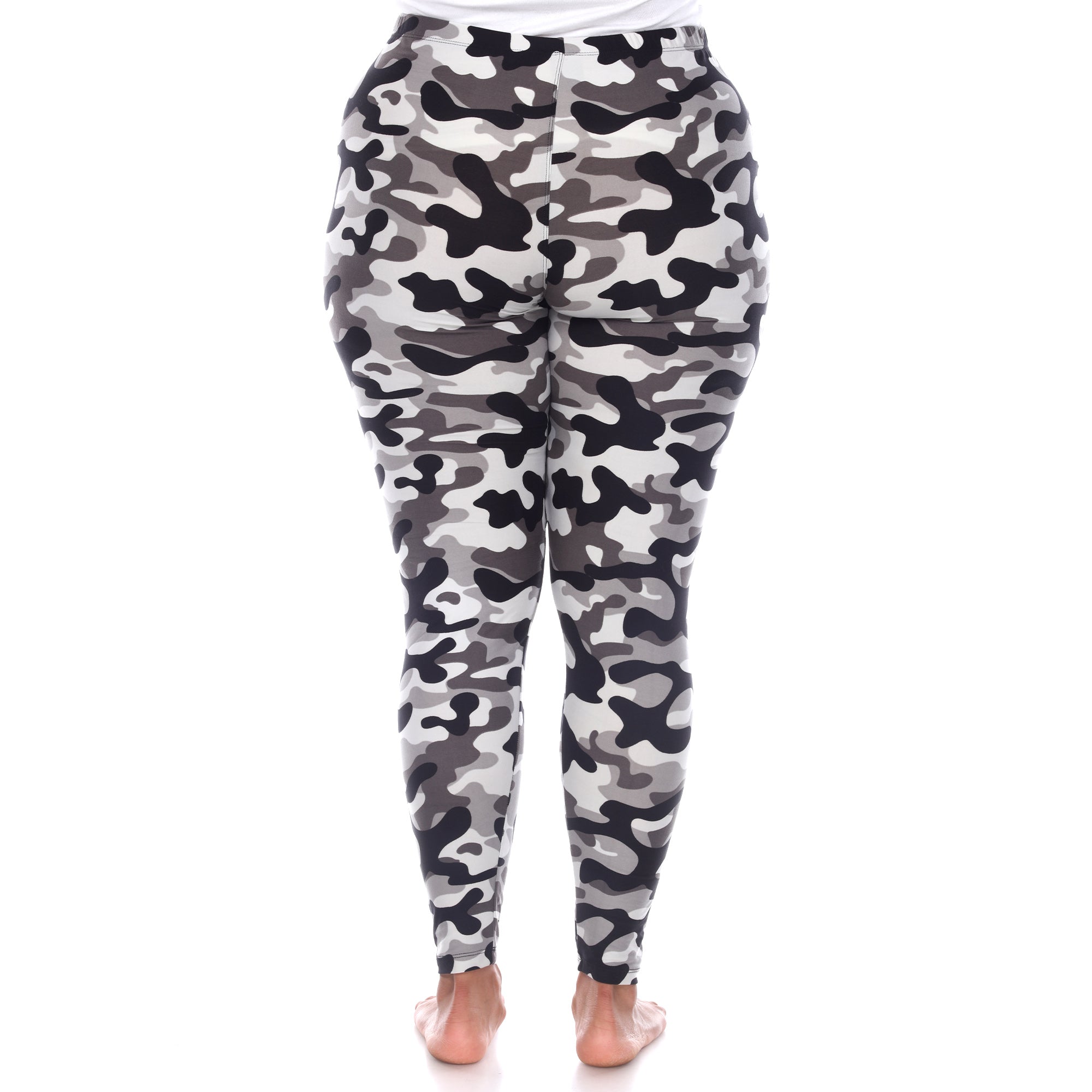  White Mark Plus Size Super Soft Camo Printed Leggings - one size - Bonton