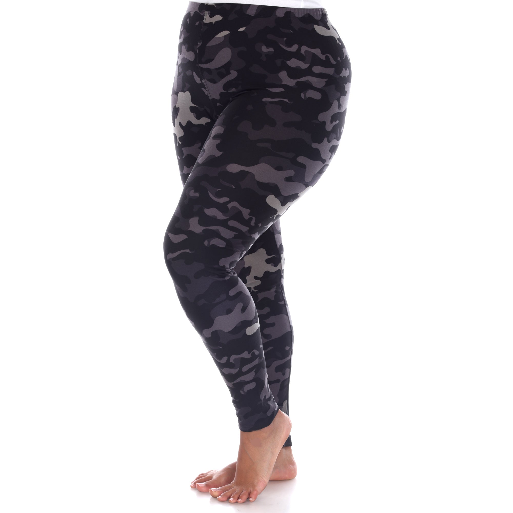  White Mark Plus Size Super Soft Camo Printed Leggings - one size - Bonton