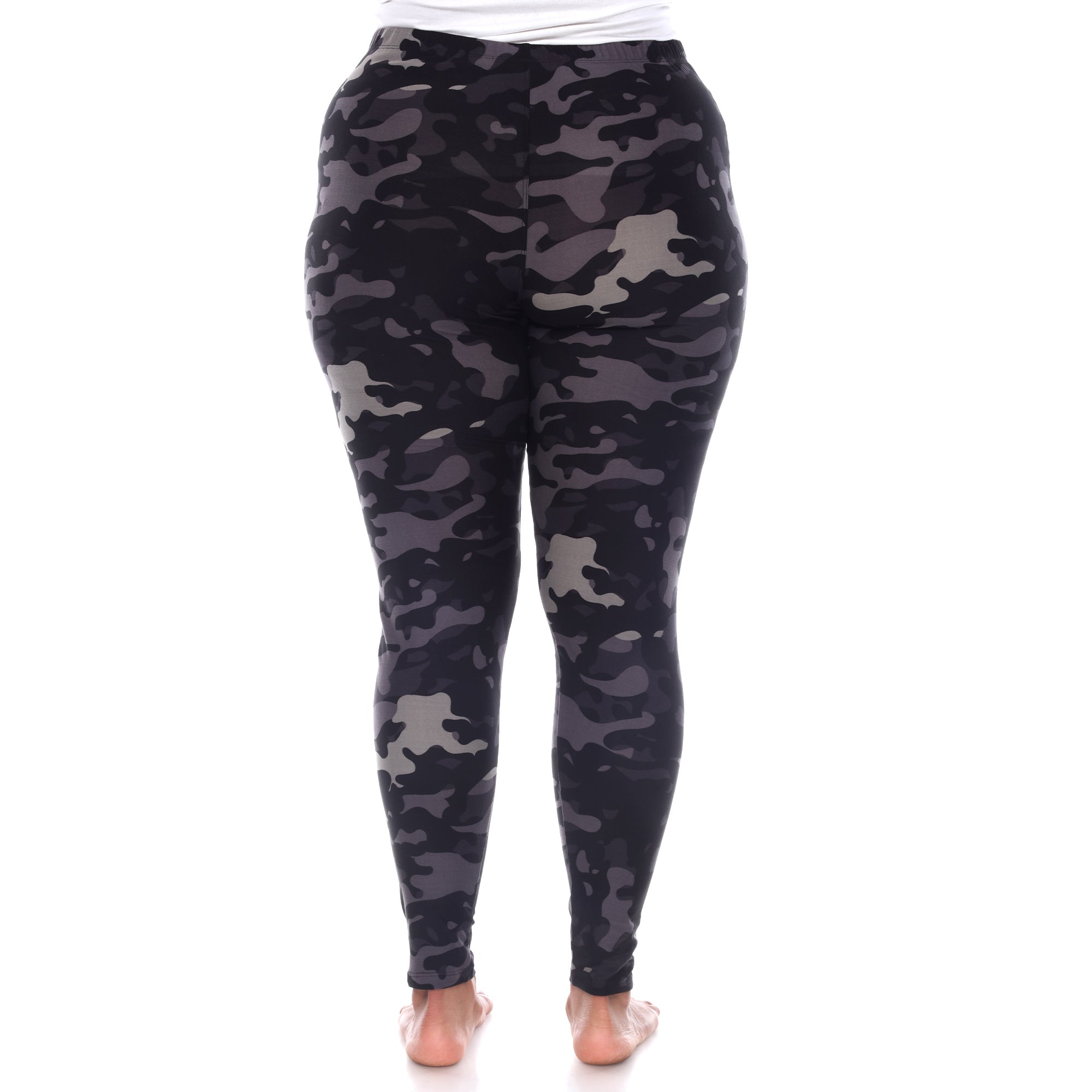  White Mark Plus Size Super Soft Camo Printed Leggings - one size - Bonton