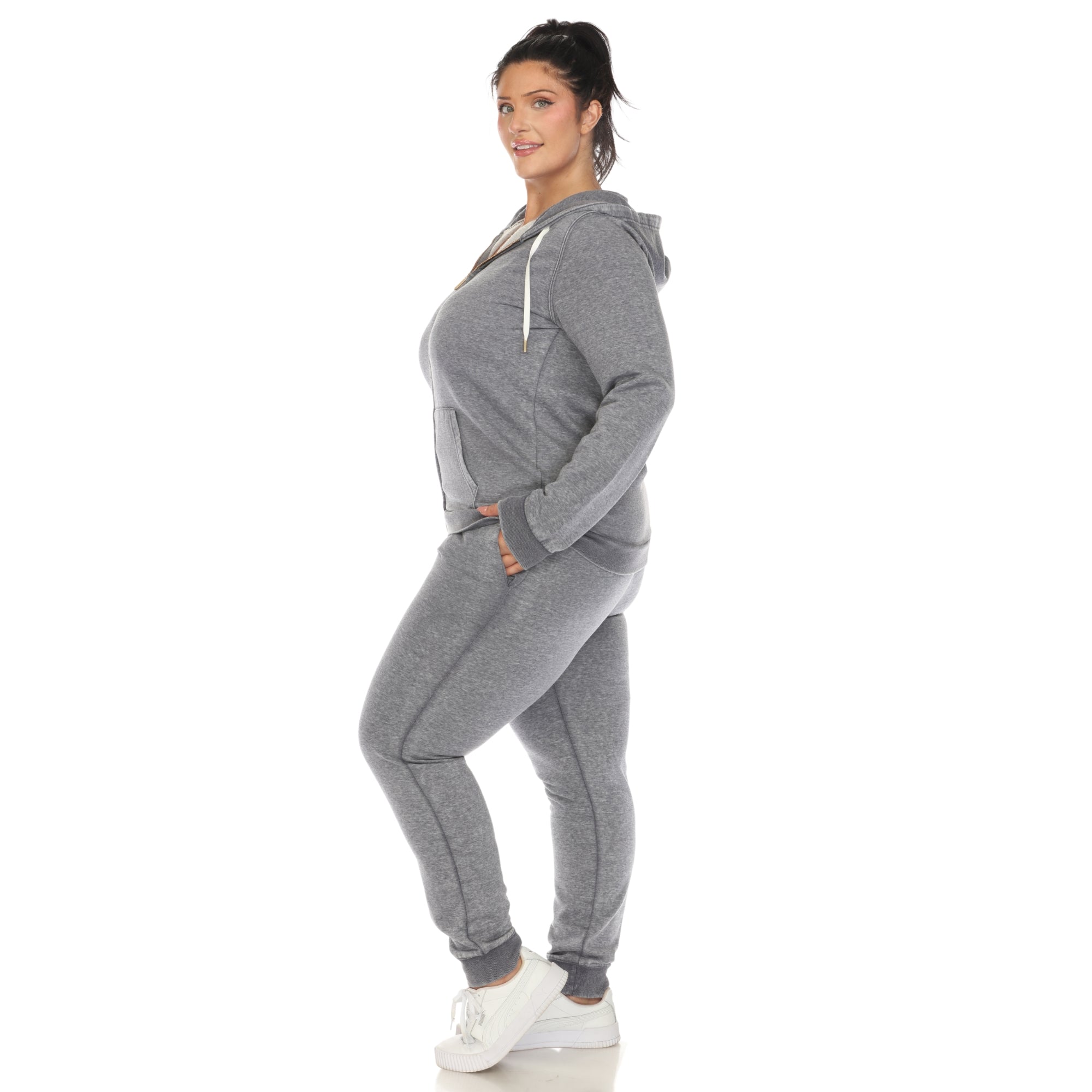  White Mark Plus Size Burnout Jogger Set - 3X - Bonton