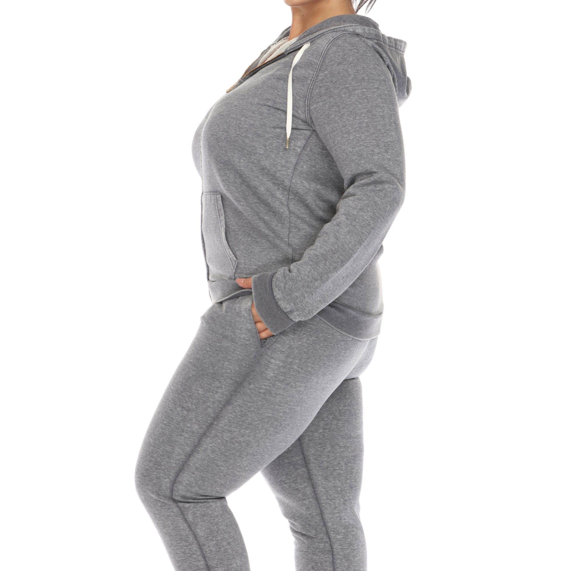  White Mark Plus Size Burnout Jogger Set - 3X - Bonton